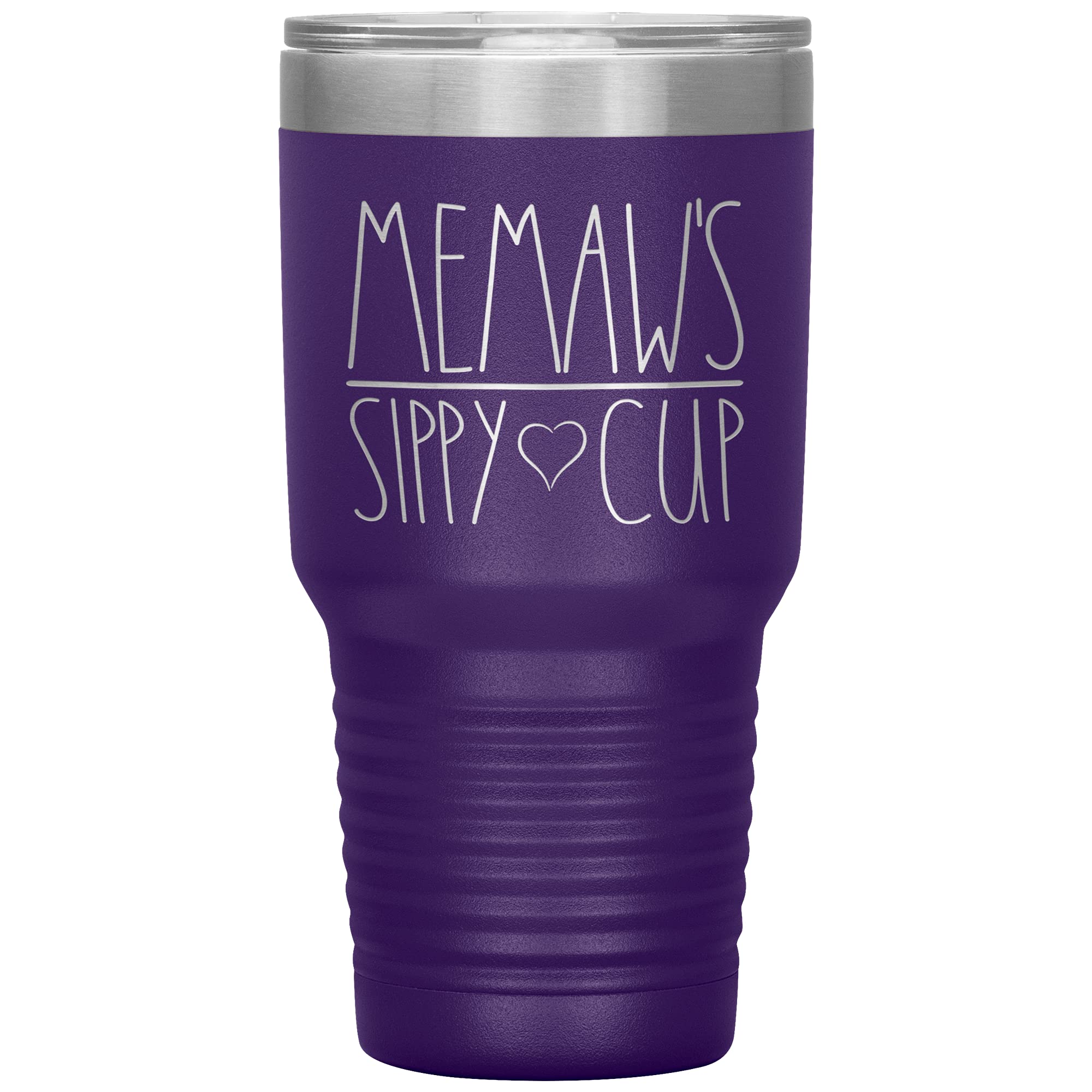 Memaw's Vacuum Insulated Tumbler with Lid - 30Oz Stainless Steel Sippy Cup (12 Colors, Purple) - Perfect Birthday Gift for Memaw - Great for Coffee, Tea & Cold Drinks at Home or Travel