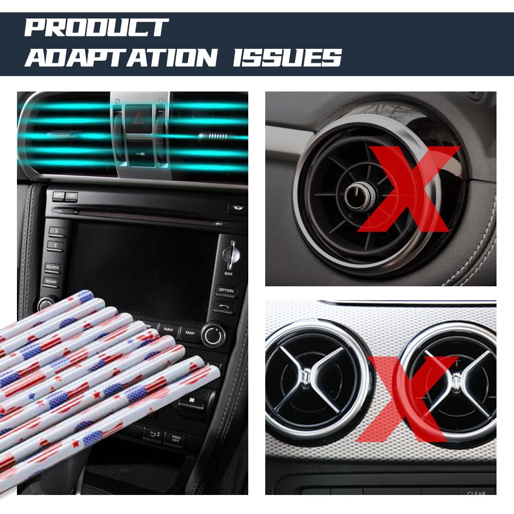 20PCS Universal Car Air Vent Trim Strips - Waterproof & Bendable AC Vent Outlet Decoration for DIY Car Interior Accessories - Perfect for Sedans, SUVs & Trucks