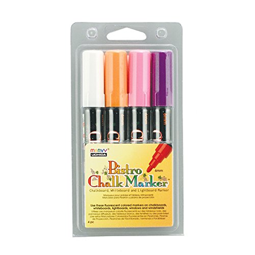 Marvy Bistro Chalk Markers - Non-Toxic, Vibrant Colors, Reversible Tip for Chalkboards, Windows & Glass - Perfect for Restaurants, Cafes, Classrooms & DIY Home Decor