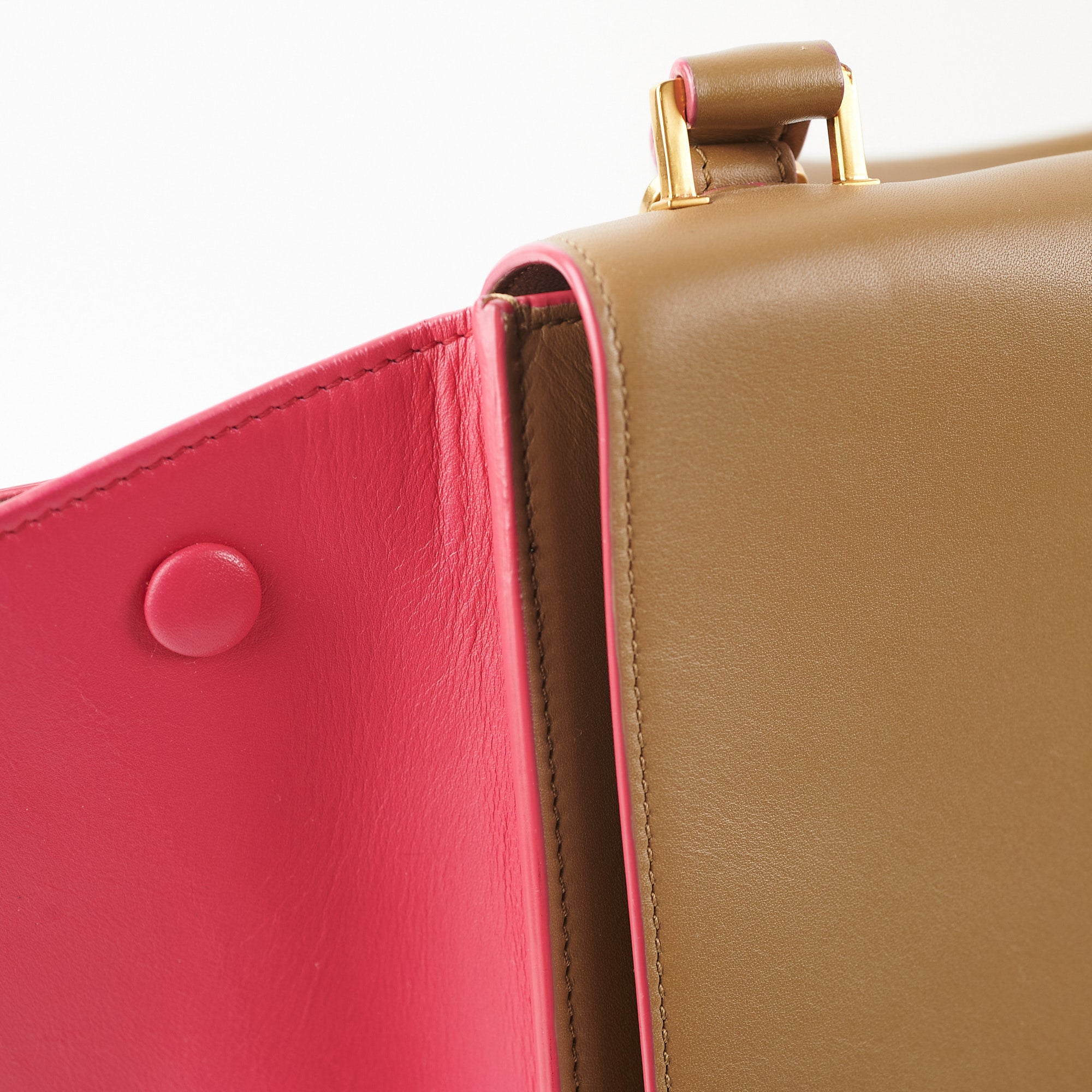 Celine Trapeze Medium Handbag in Green & Pink - Elegant Crossbody Bag for Women, Perfect for Work, Travel & Everyday Use