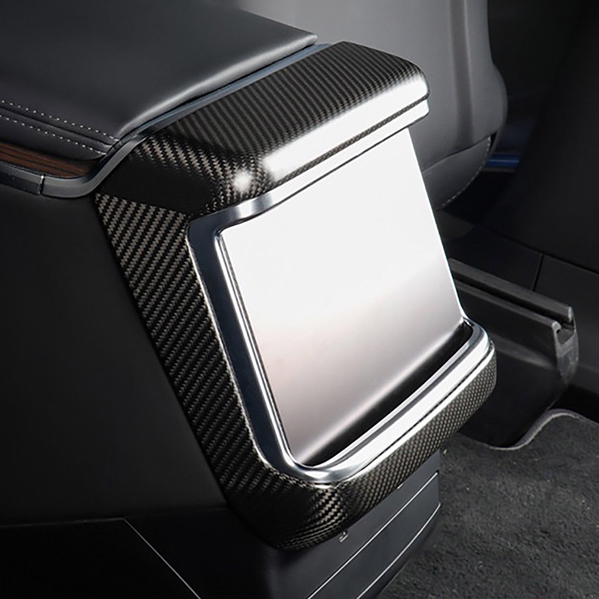 Premium Real Carbon Fiber Rear Touchscreen Trim Cover for Tesla Model S & X 2021+ | Durable & Stylish Interior Upgrade | Perfect for Car Enthusiasts & Luxury Vehicle Owners