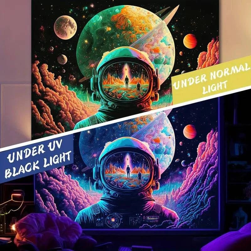 Neon Galaxy Space Wall Art - Vibrant LED Light Decor for Bedroom, Living Room & Office - Modern Cosmic Themed Home Decor for Sci-Fi & Astronomy Lovers