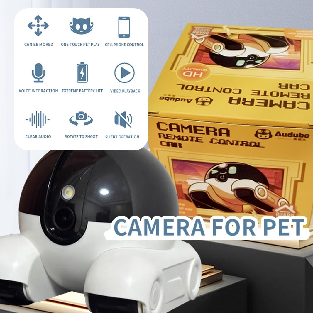**Wireless Pet Camera with 2-Way Talk, 1080P HD Video, Night Vision & Remote App Control - Movable Security Camera for Dogs, Cats & Home Monitoring (Blue)**    **Usage Scenarios:** Perfect for monitoring pets, home security, baby care, and elderly safety.