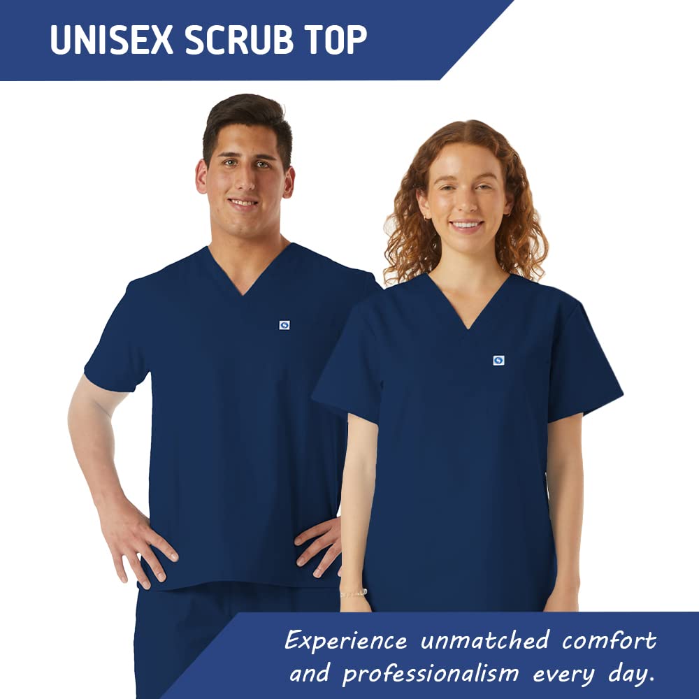 Unisex V-Neck Scrub Top for Doctors & Nurses - Comfortable Medical Workwear for Hospital, Lab & Yoga - Ideal for Healthcare Professionals & Medical Students