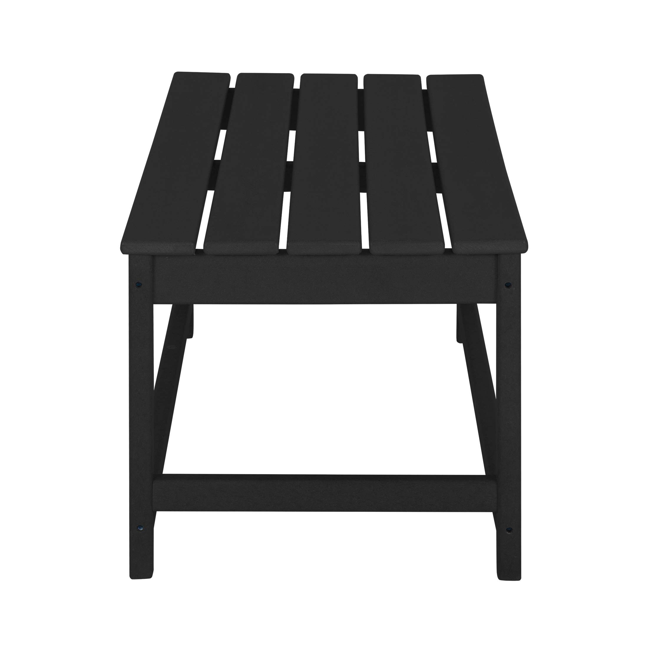 Premium HDPE Adirondack Chair and Table Set - 4-Piece Outdoor Furniture for Patio, Garden, Backyard - Weatherproof & UV Resistant Black Poly Furniture for Relaxing, Entertaining, and Outdoor Dining