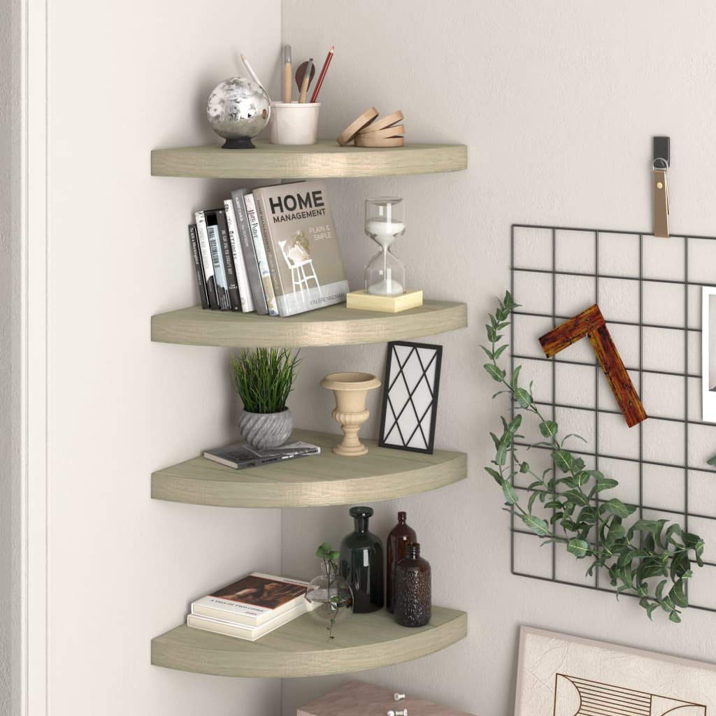 Modern Floating Corner Shelves Set of 4 - 13.8