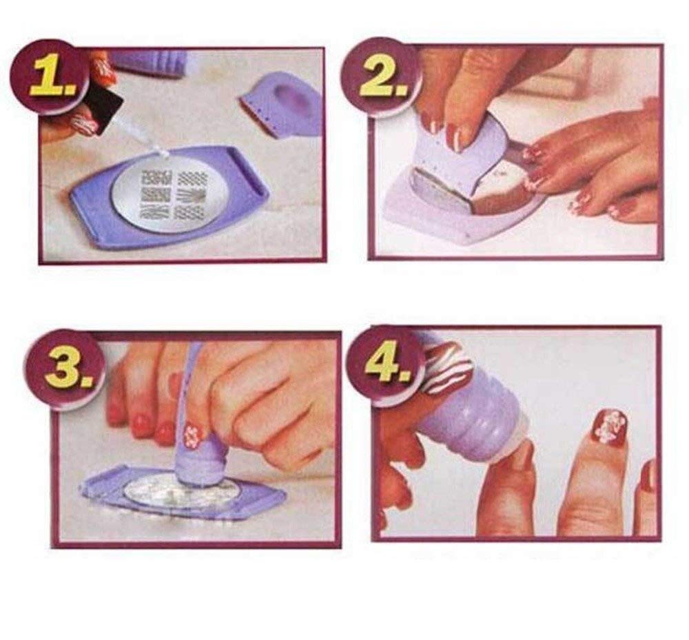 Salon Express Pro Nail Art Stamping Kit - Professional Manicure Set with Nail Decoration Printer (Blue) | Perfect for Home Nail Art, Salon Services & DIY Nail Designs