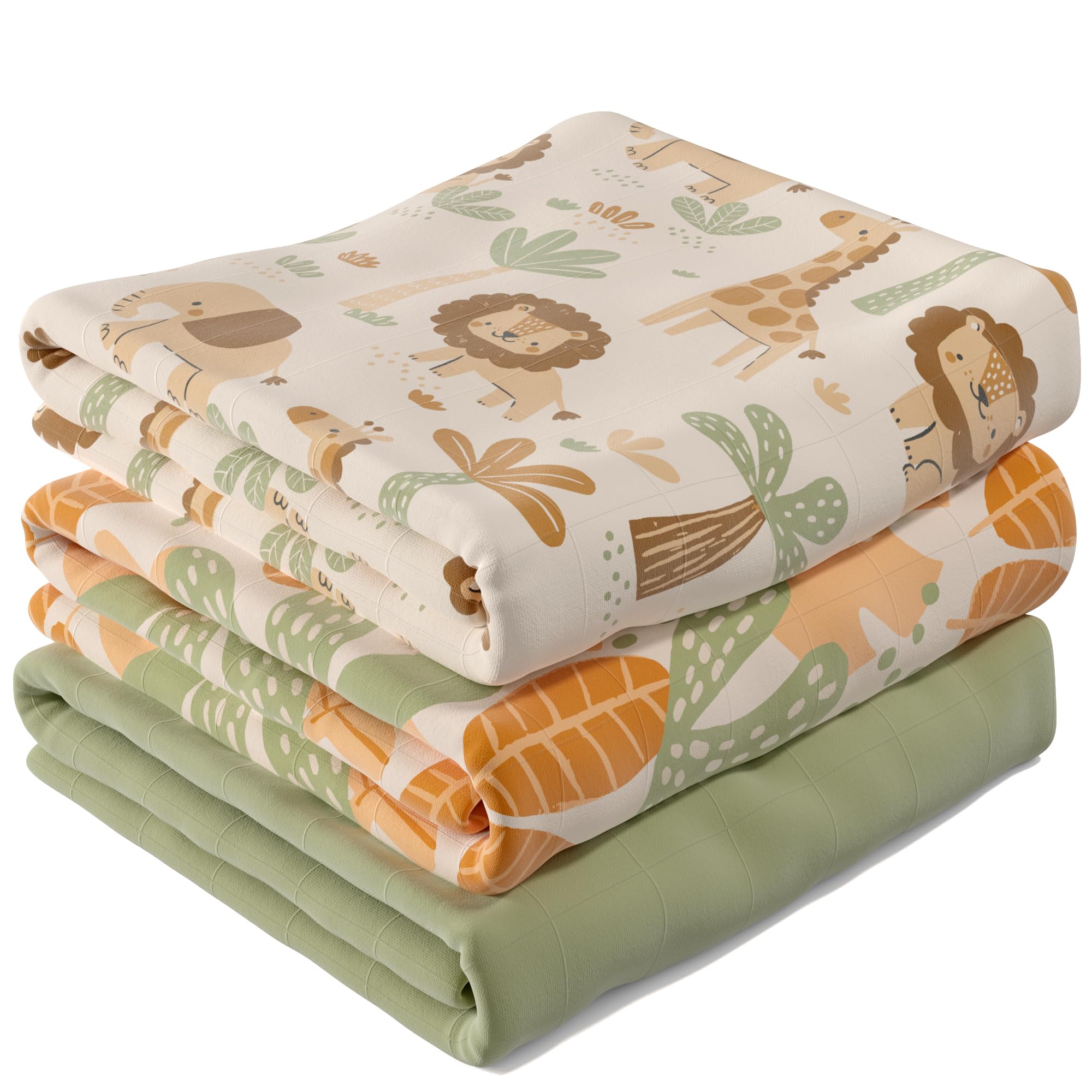 Premium Muslin Swaddle Blankets for Babies - Ultra Soft 3-Pack Receiving Blankets for Boys & Girls | Large Breathable Baby Essentials for Sleeping, Nursing & Travel