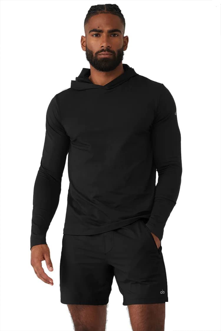 Alo Yoga Men's Conquer Reform Hoodie - Lightweight Performance Pullover for Workouts & Athleisure Wear | Gym, Running, Yoga & Casual Outfits