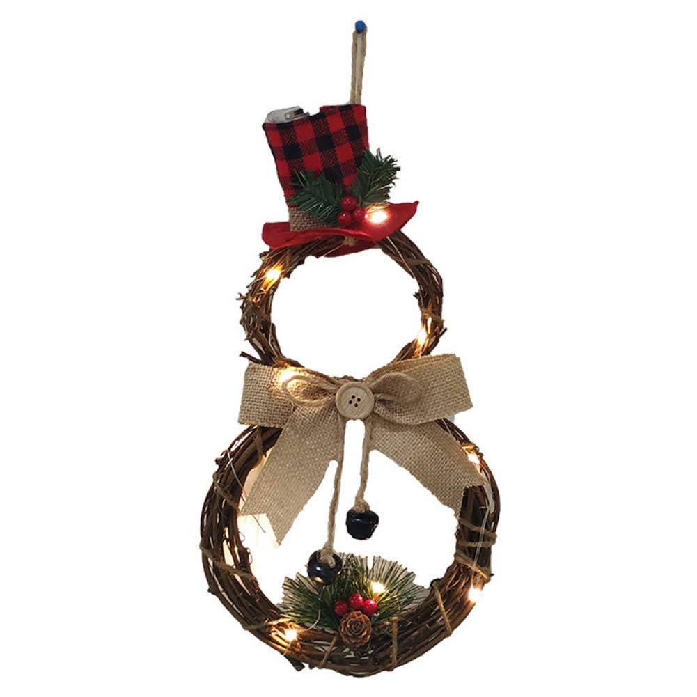 KAUTO Christmas Wreath with Battery Powered LED Lights - Holiday Front Door Hanging Garland Decor for Home, Party & Outdoor Seasonal Decorations | Perfect for Xmas, Winter, Front Porch & Indoor Festive Decor