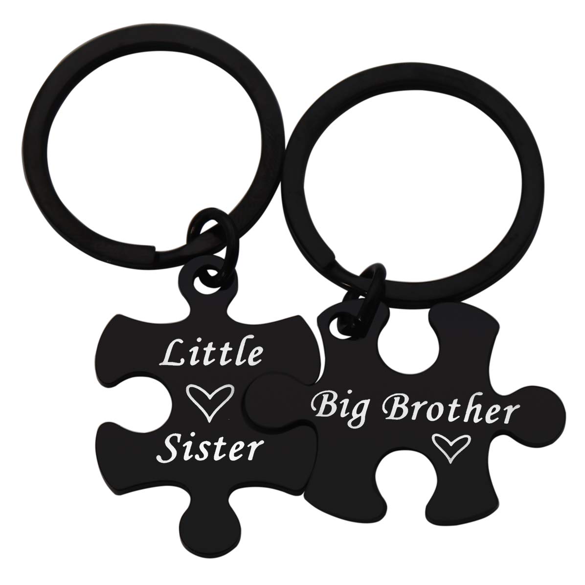Beeshion Sibling Keychain Set - Big Brother & Little Sister Gifts, Matching Puzzle Keychains for Family Jewelry - Perfect for Birthdays, Anniversaries & Sibling Appreciation Gifts