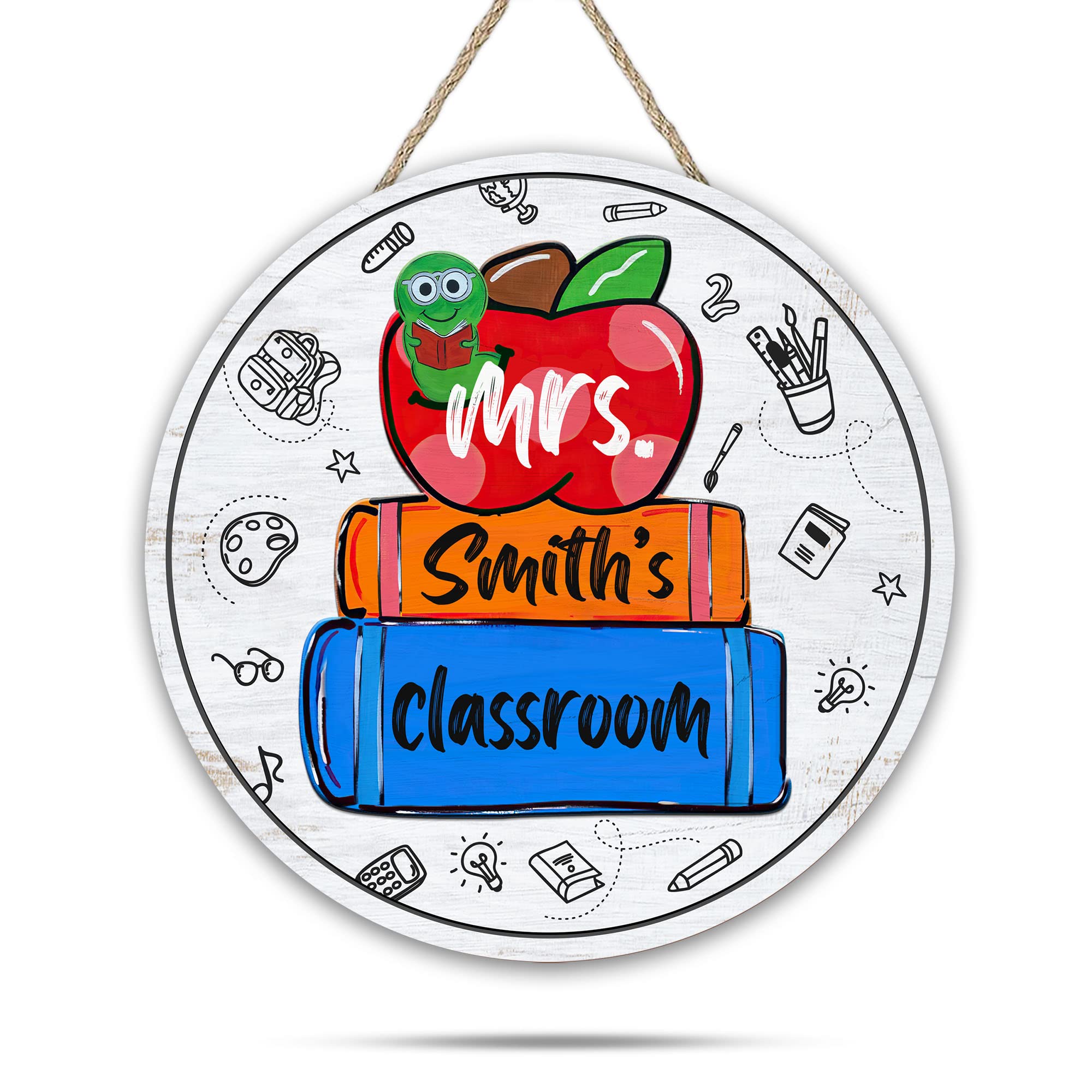 Personalized Boho Rainbow Teacher Door Sign - Custom Classroom Name Plaque for Elementary & Preschool Teachers - Perfect for Classroom Decor, Door Hangers & Teacher Appreciation Gifts