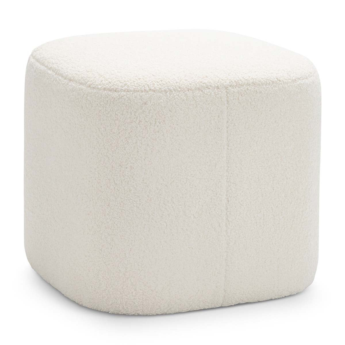 Ayla Boucle Square Ottoman - Modern Upholstered Storage Footrest Pouf for Living Room, Bedroom & Nursery - Soft and Stylish Home Decor Accent