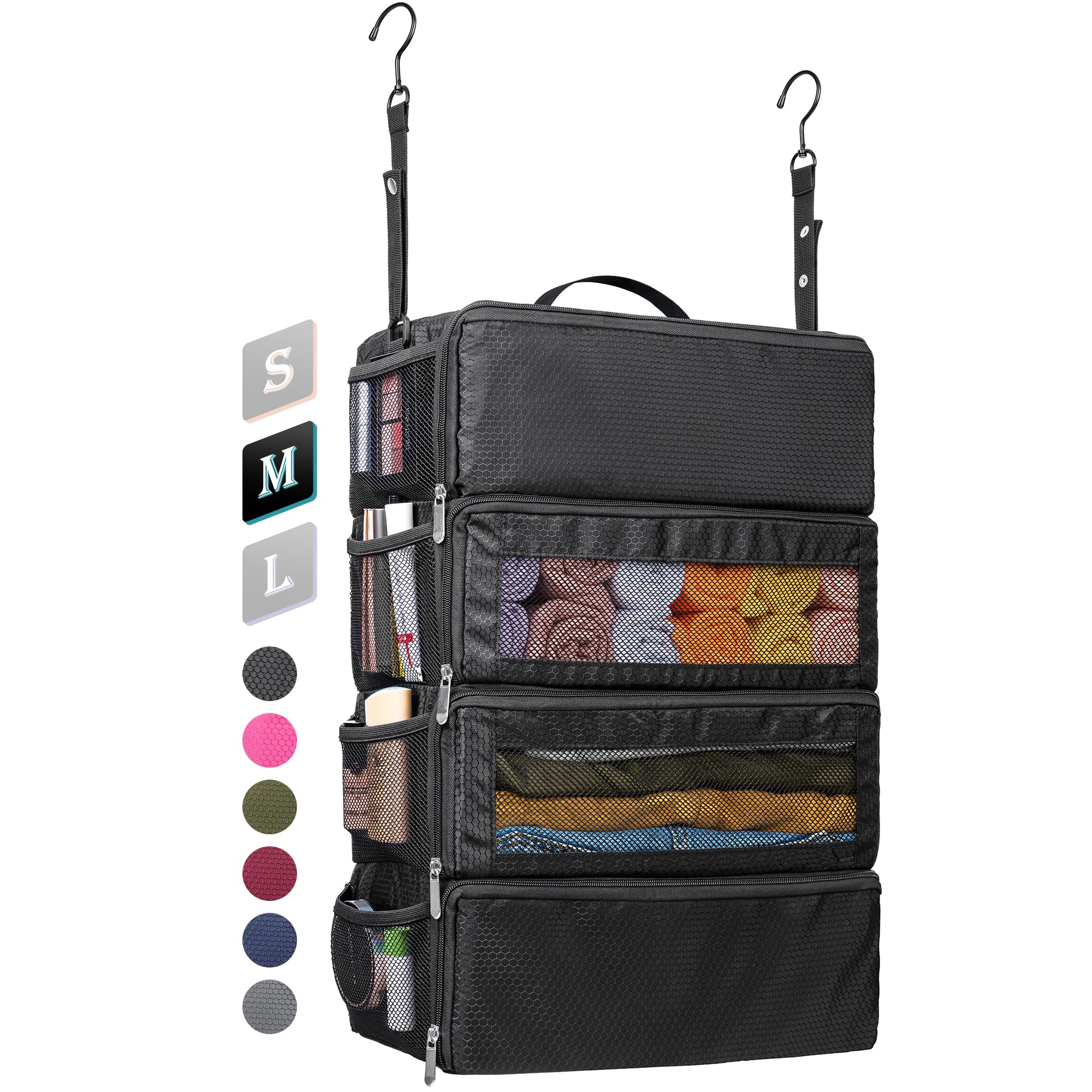 Best Travel Luggage Organizer - Hanging Packing Cubes & Collapsible Suitcase Shelves for Carry-On | Portable Closet Storage for Business Trips & Vacation Packing