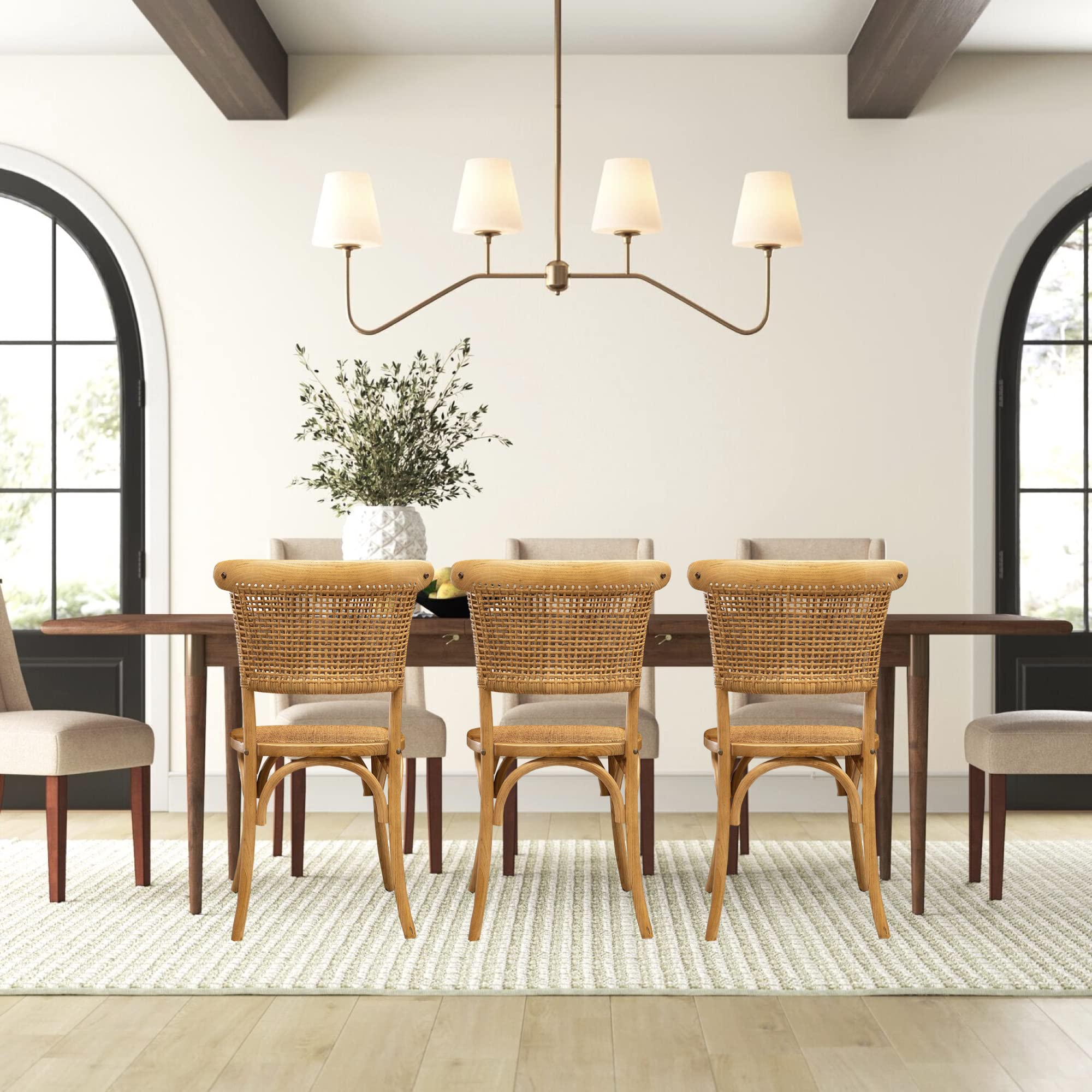 Thonet Wooden Dining Chair 88x50x45 cm - Solid Wood Kitchen Chairs, Rattan Style Dining Room Chairs for Home, Restaurant & Cafe Decor