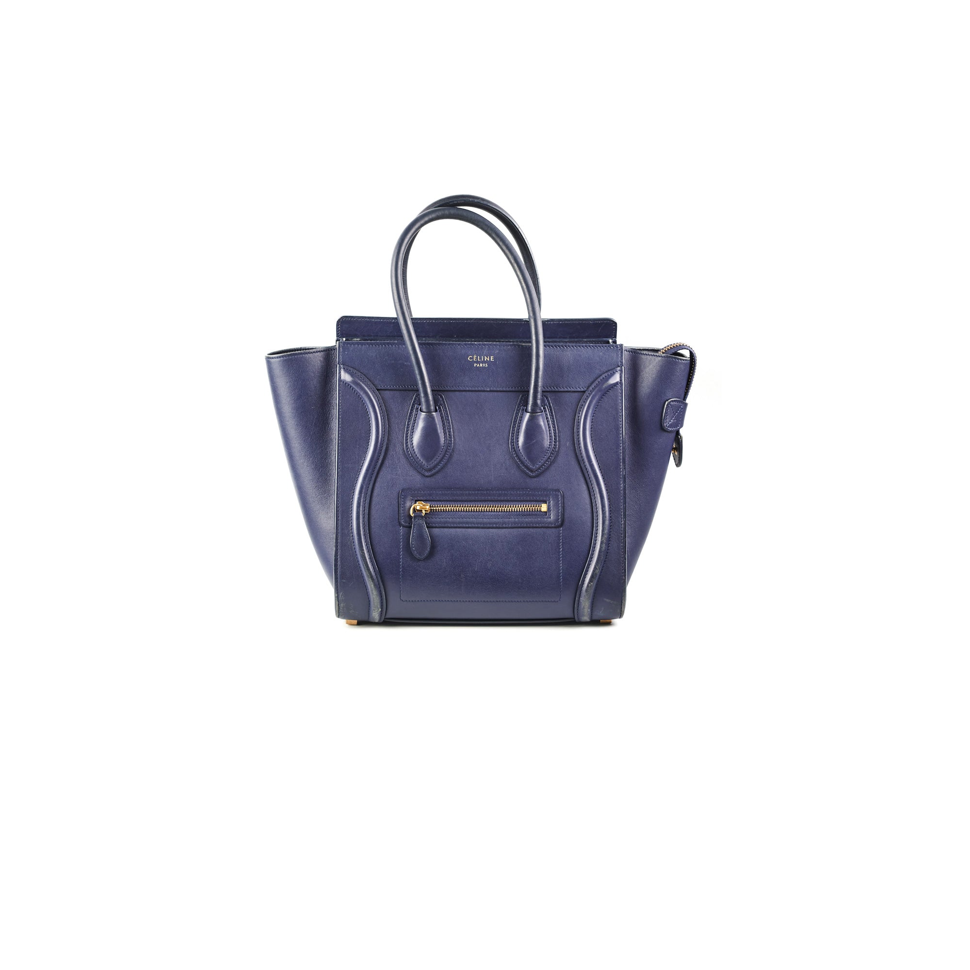 Celine Micro Luggage Bag in Navy Blue | Premium Leather Crossbody Handbag for Women | Perfect for Work, Travel & Everyday Use