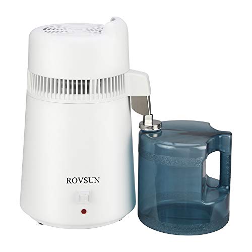 ROVSUN 1.6 Gallon/6L Stainless Steel Water Distiller Machine - Home Countertop Water Purifier Filter System with Container for Pure Drinking Water | Perfect for Kitchen, RV, Emergency Preparedness & Off-Grid Living