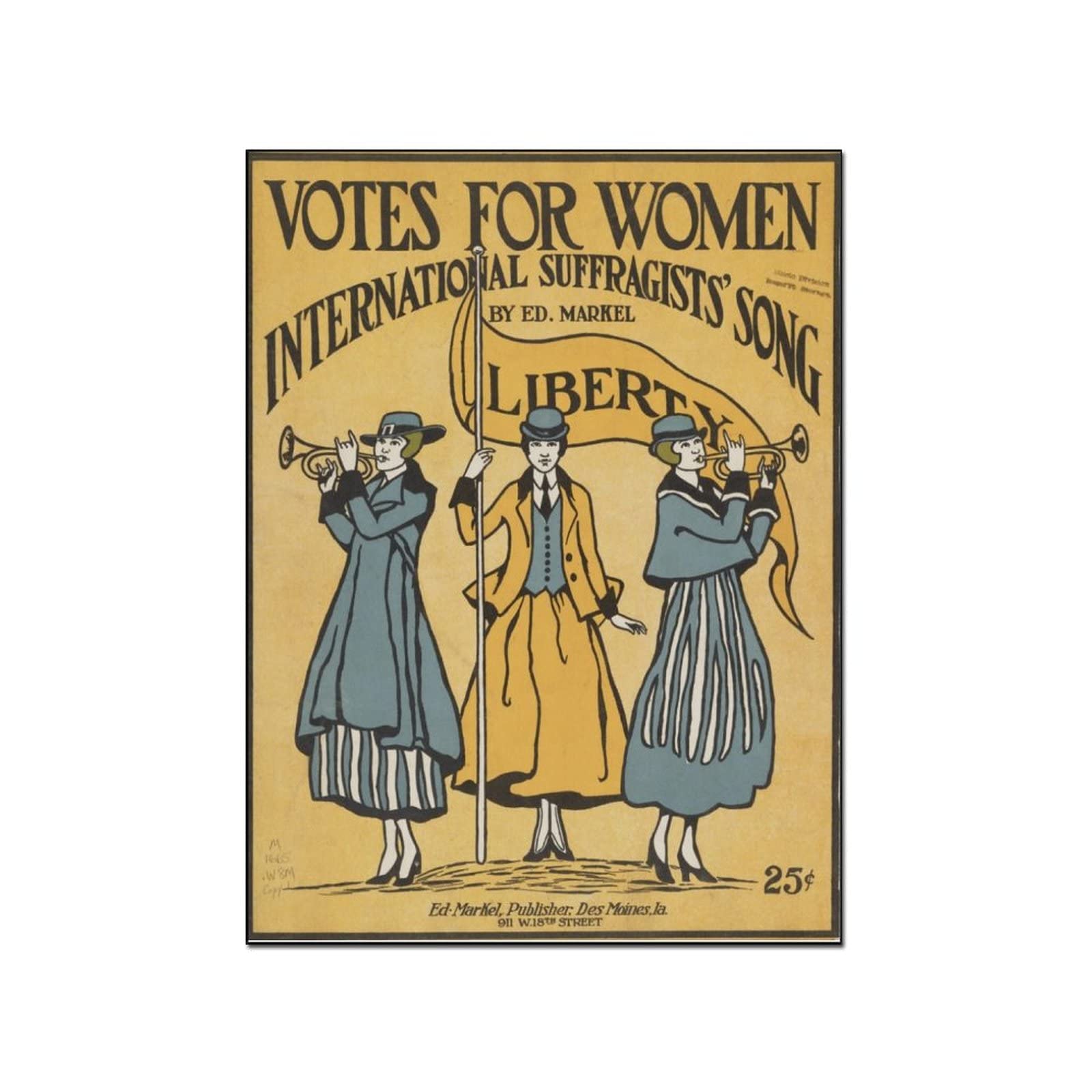 Vintage 1916 Women's Suffrage Vote Poster - Feminism Wall Art Print - 24x32 inch (60x80cm) Canvas Painting for Living Room & Bedroom Decor - Historical Photo & Logo - Perfect for Home, Office, or Classroom Inspiration