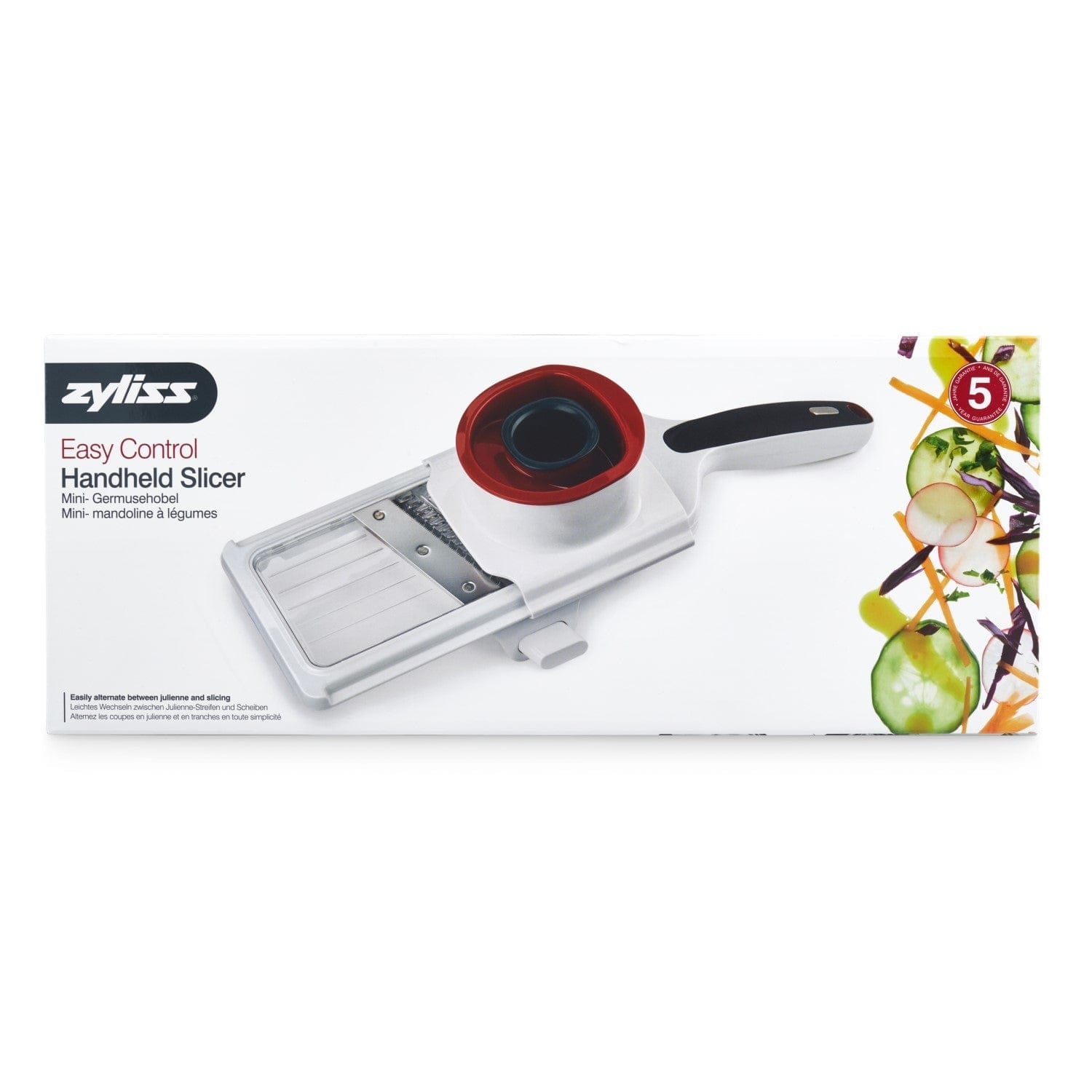Zyliss Easy Control Handheld Slicer - Premium Kitchen Mandoline for Effortless Vegetable & Fruit Cutting - Perfect for Salads, Meal Prep & Healthy Cooking