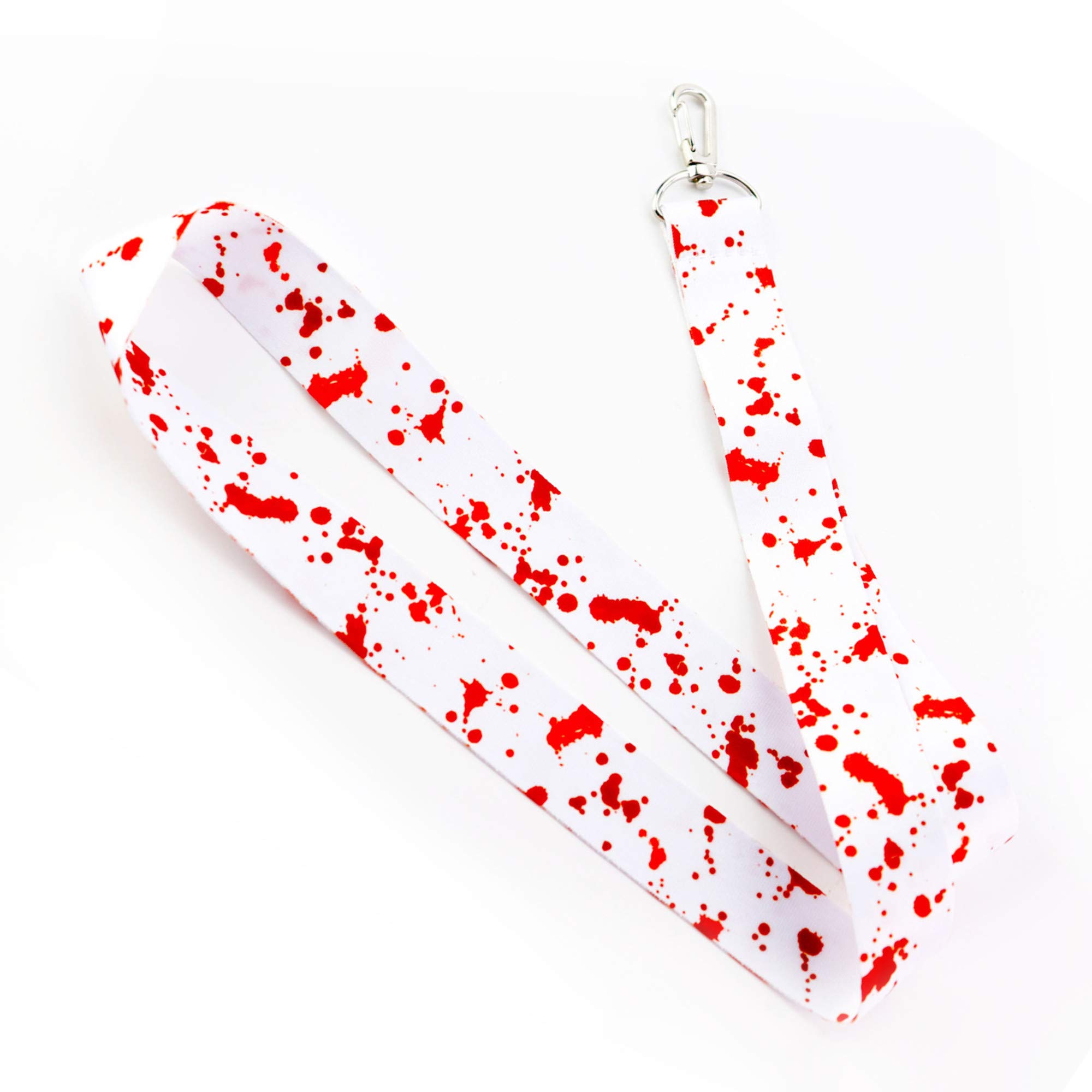 Splattered Blood Keychain Lanyard - ID Badge Holder for Horror Fans & Cosplay