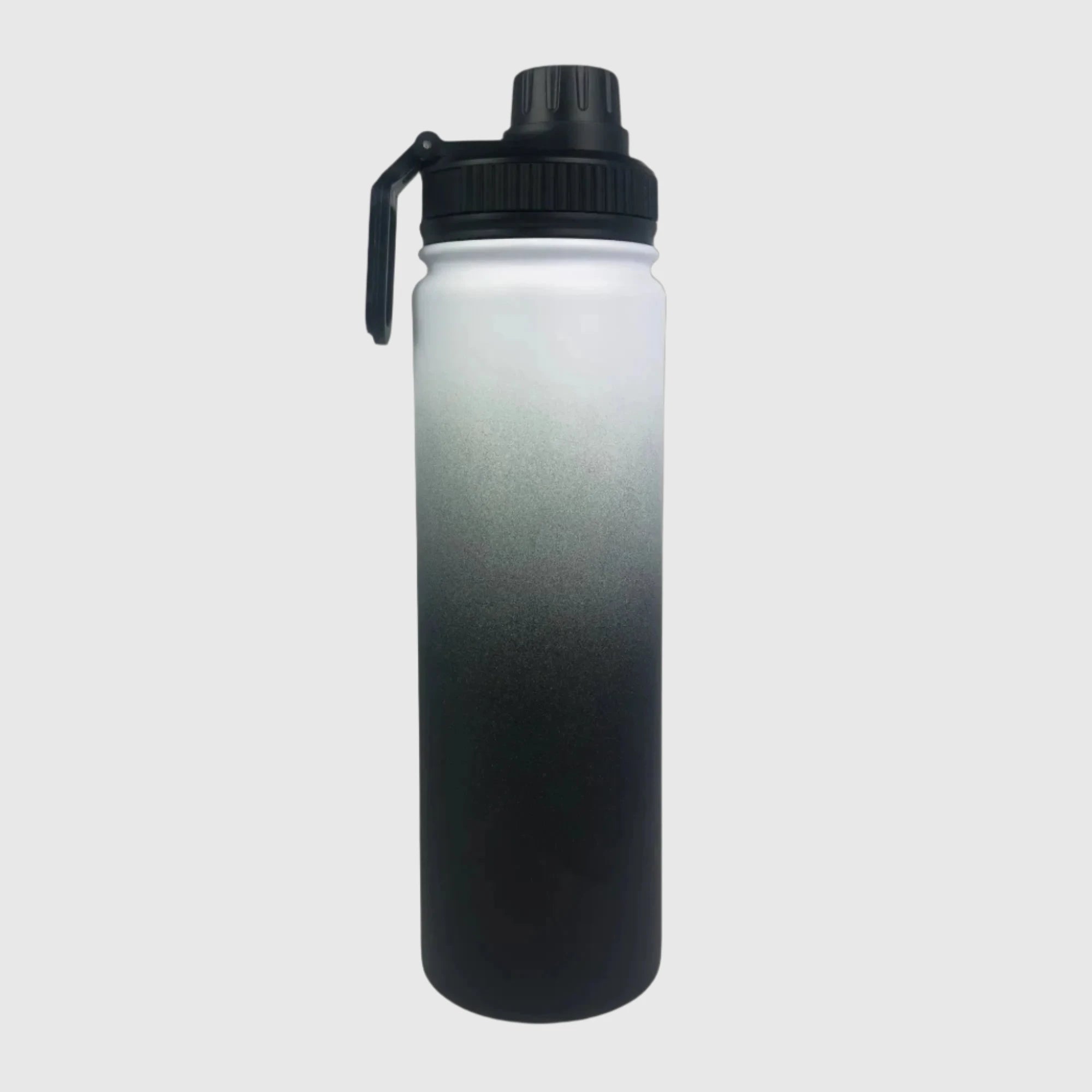 Premium 650ml (22oz) Stainless Steel Insulated Water Bottle - Midnight Black - Keeps Drinks Hot/Cold for 24 Hours - Perfect for Gym, Hiking, Office & Outdoor Activities