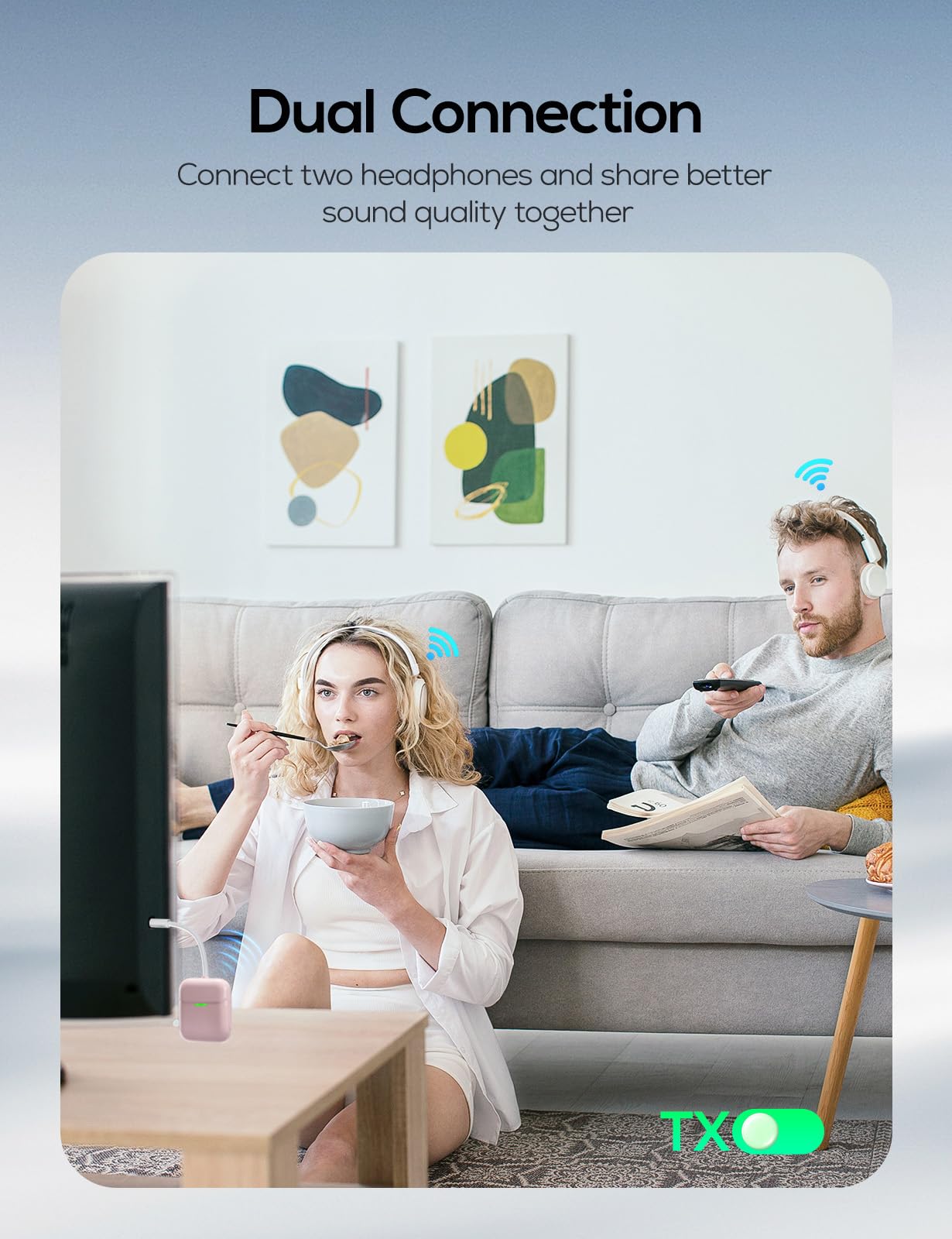 Nulaxy Air In-Flight Bluetooth 5.0 Audio Transmitter & Receiver - Wireless Adapter for 2 AirPods/Headphones, Compatible with 3.5mm Aux Jack on Airplanes, Gym Equipment (Pink) | Perfect for Travel, Workouts & In-Flight Entertainment