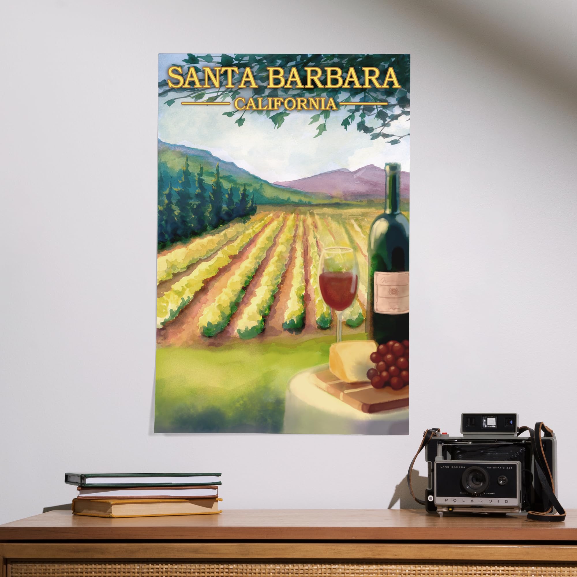 Lantern Press 16x24 Inch Giclee Print - Santa Barbara California Wine Country Landscape Art - Perfect for Home Decor, Office & Gift Giving
