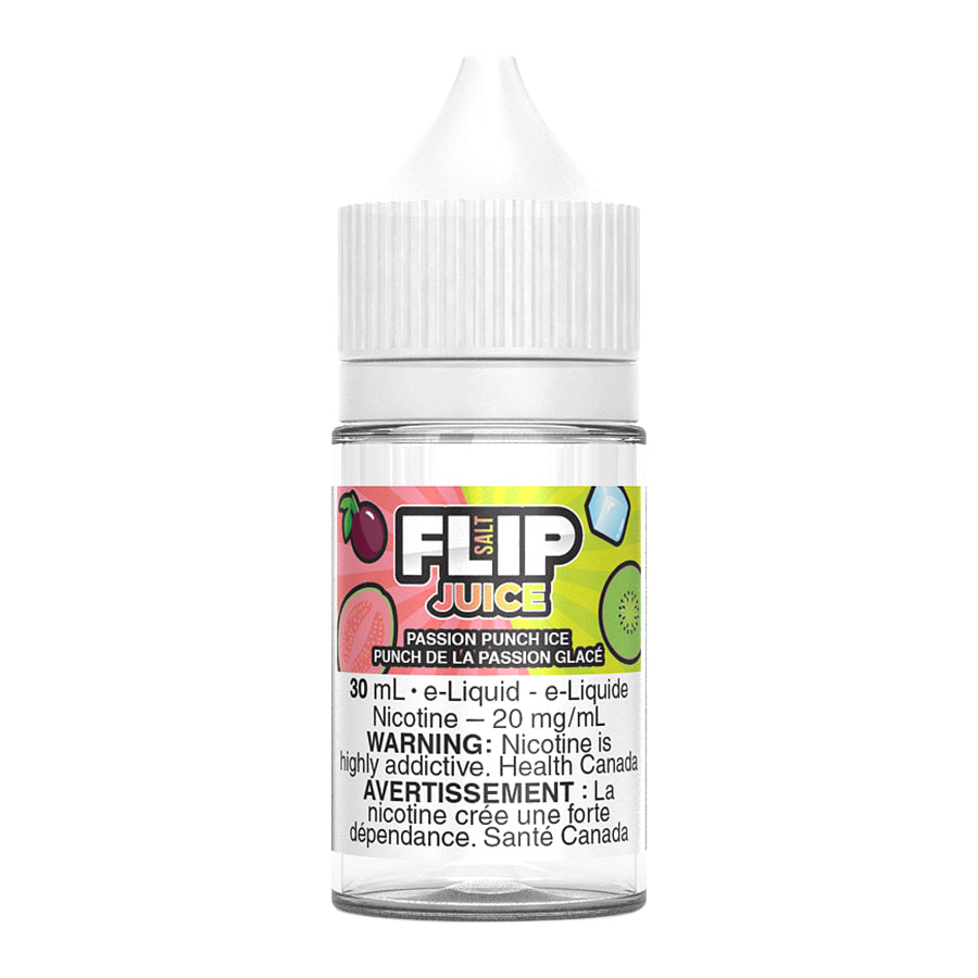 Flip Juice Salt Nic E-Liquid - Passion Punch Ice 30ml (Refreshing Fruit Flavor) | Perfect for Vaping On-The-Go & All-Day Use