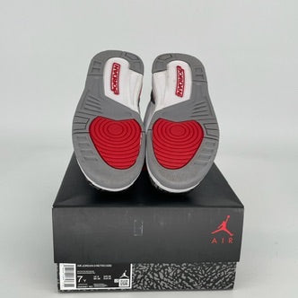 Original Air Jordan 3 Retro 'Fire Red' Men's Basketball Shoes - Size 7 (DM0967-160) - Classic Sneakers for Streetwear, Gym & Casual Outfits