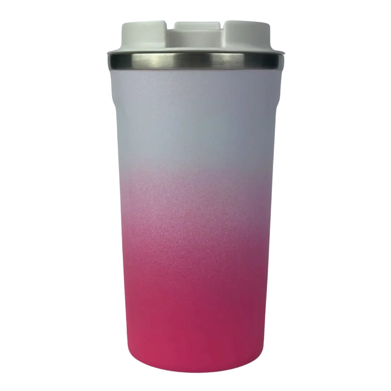 Hot Pink Insulated Travel Coffee Cup - 500ml Stainless Steel Vacuum Flask for Hot & Cold Drinks - Perfect for Commuting, Camping and Office Use