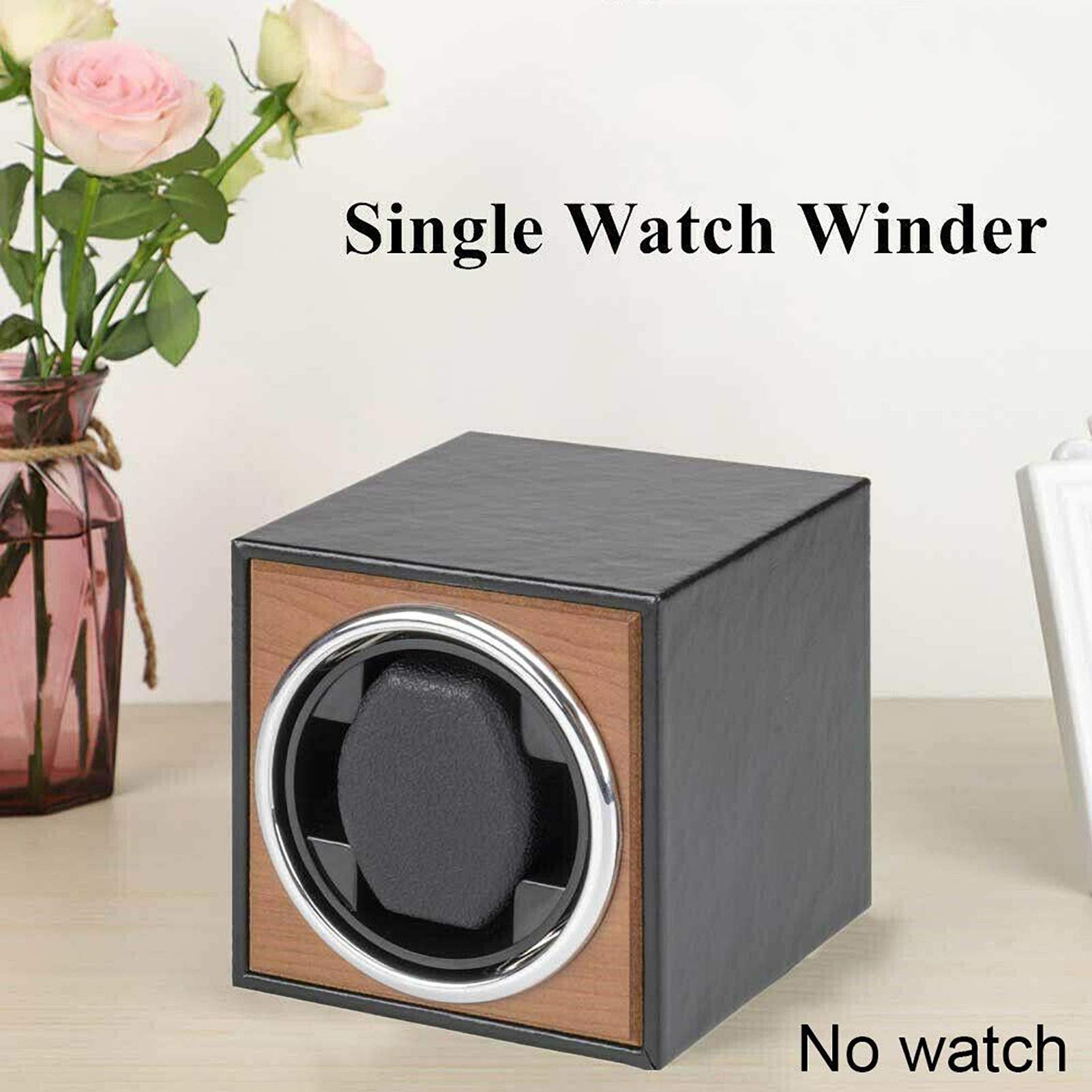 Premium Automatic Watch Winder - Super Quiet Vertical Motor Shaker with 3 Rotation Modes | Universal Single Watch Storage Organizer in Wooden Box | Perfect for Rolex, Omega & Luxury Watch Collections