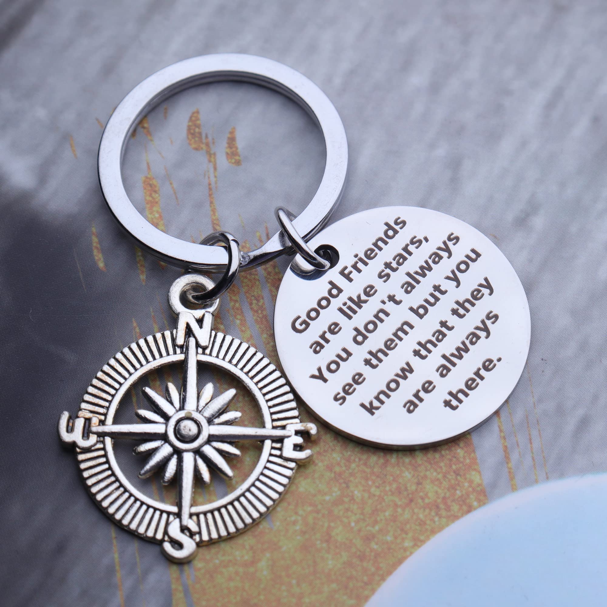 Best Inspirational Keychain for Friends - Engraved Mantra Jewelry Gift for Women & Men - Perfect Birthday Present for Her, Him, Couples & Best Friends - Office, Home, Car & Everyday Carry Accessory