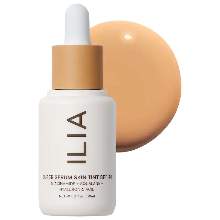 ILIA Super Serum Skin Tint SPF 40 - Lightweight Tinted Moisturizer with Skincare Benefits & Sun Protection | Perfect for Daily Wear, Natural Makeup Look & Sun Defense