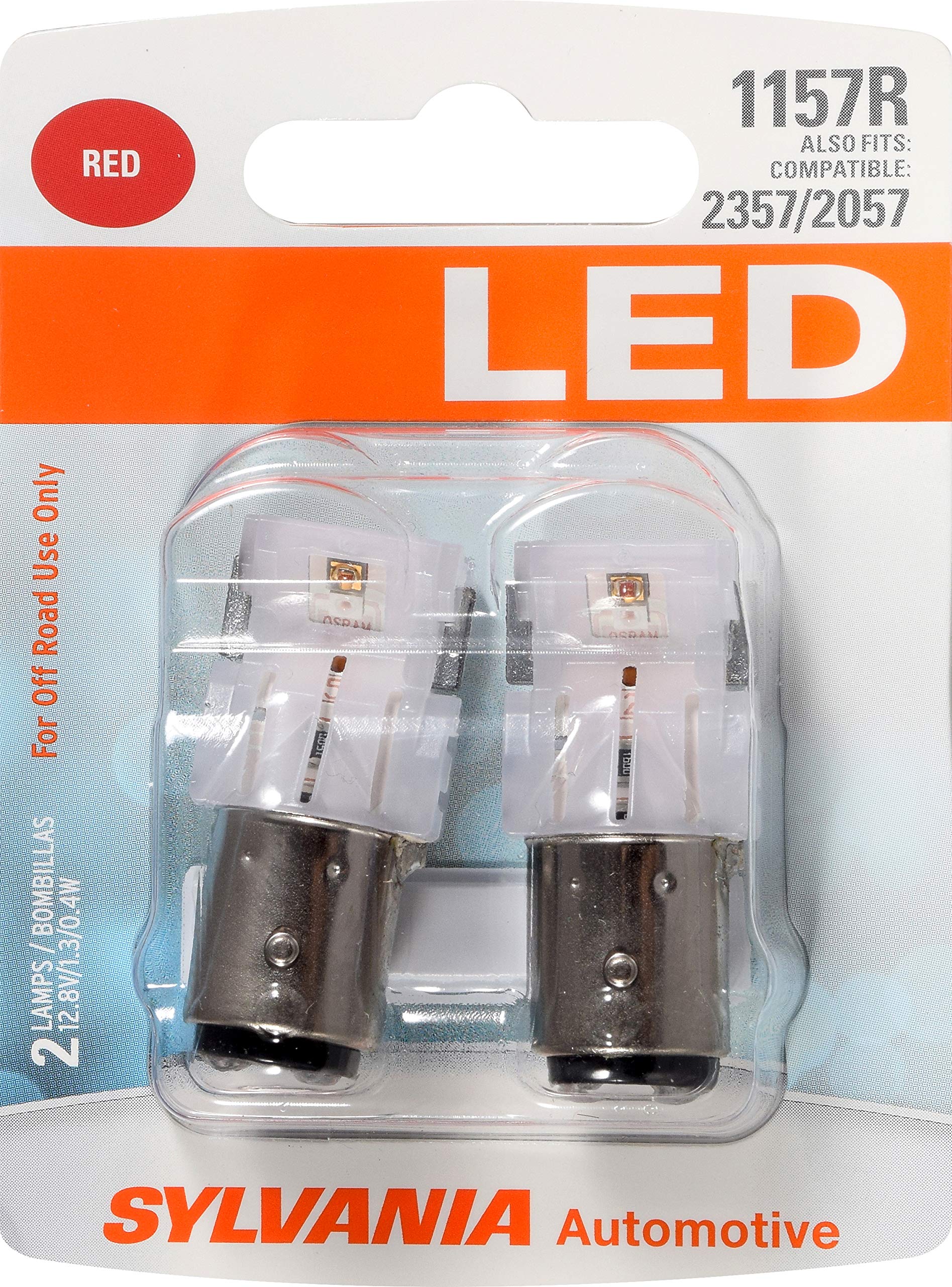 SYLVANIA 1157 LED Red Bulbs - Bright Stop & Tail Lights for Cars (2-Pack)