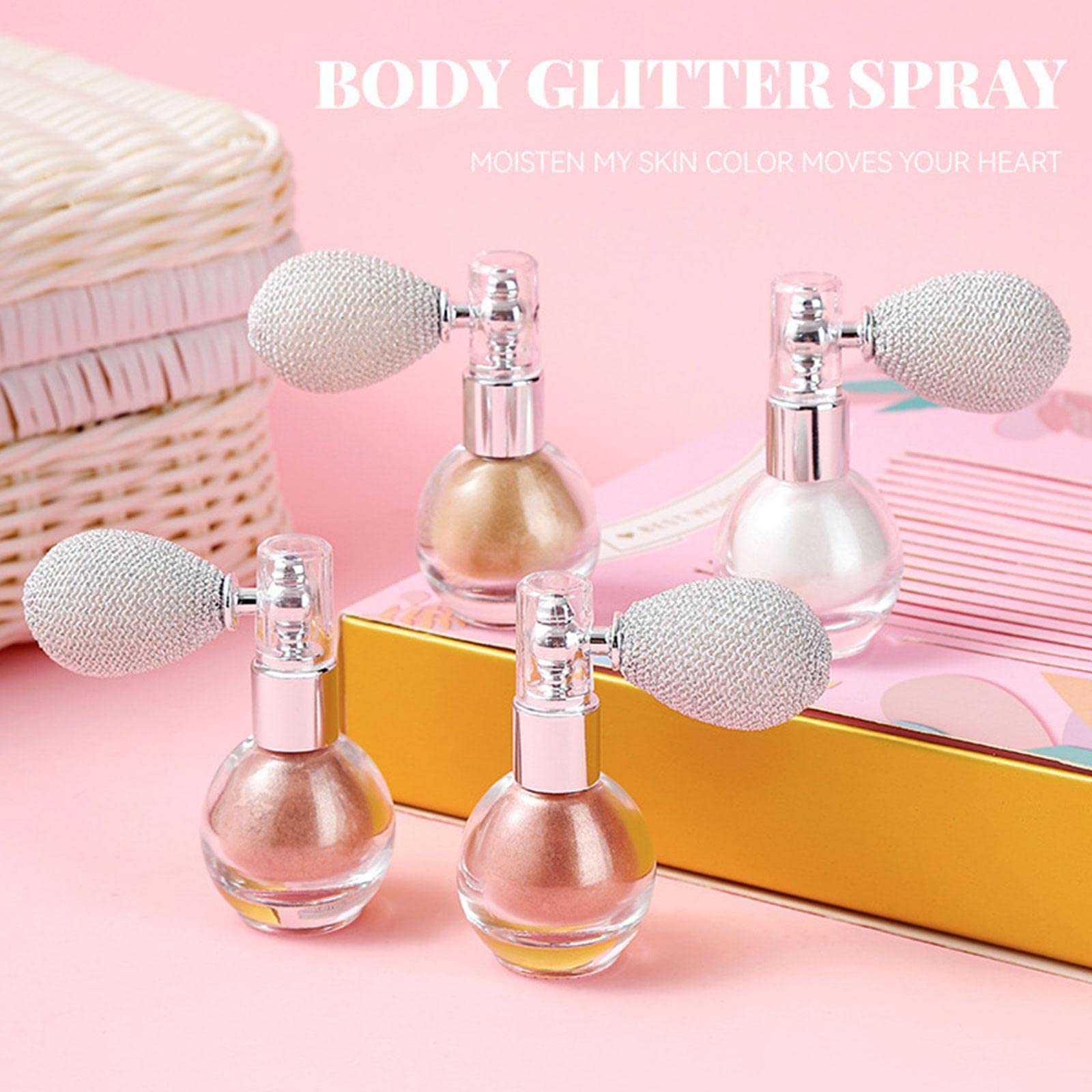 Highlighter Powder Spray - Shimmering Loose Glitter Powder for Face & Body Makeup | High Gloss Finish | Perfect for Parties, Festivals & Special Occasions