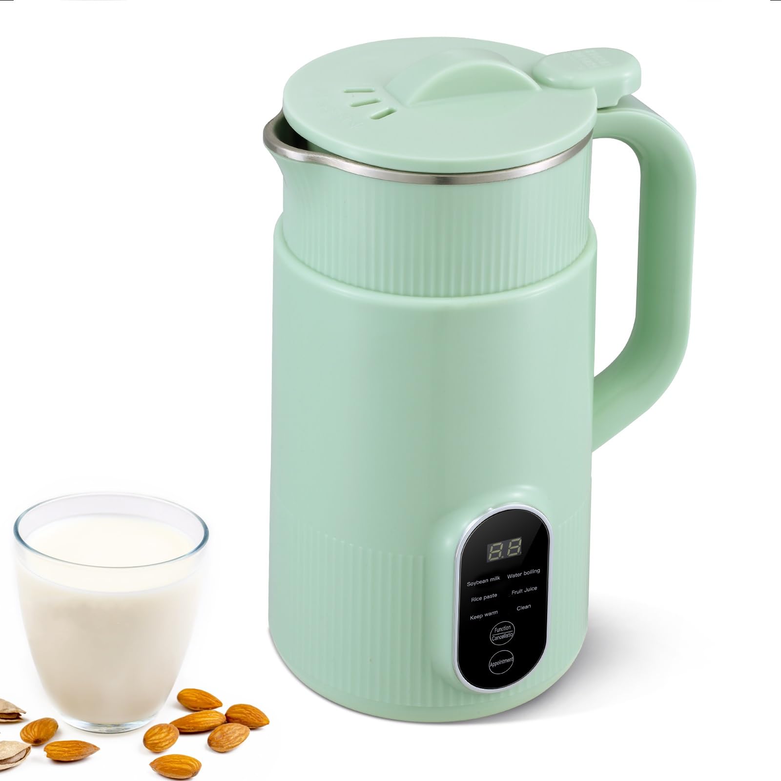 **Automatic Soy Milk Maker with Delay Start, Heating, Self-Cleaning & Keep Warm Function - Perfect for Homemade Oatmeal, Nut Milk & Plant-Based Drinks - Ideal for Breakfast, Office & Healthy Lifestyle**
