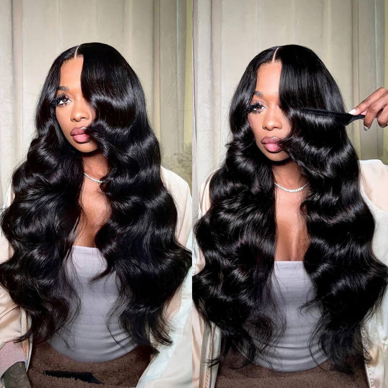 15A Grade eullair Super Double Drawn 13x4 HD Transparent Lace Front Wig - 100% Human Body Wave Hair with Full Ends for Natural Look | Perfect for Daily Wear, Cosplay & Special Occasions