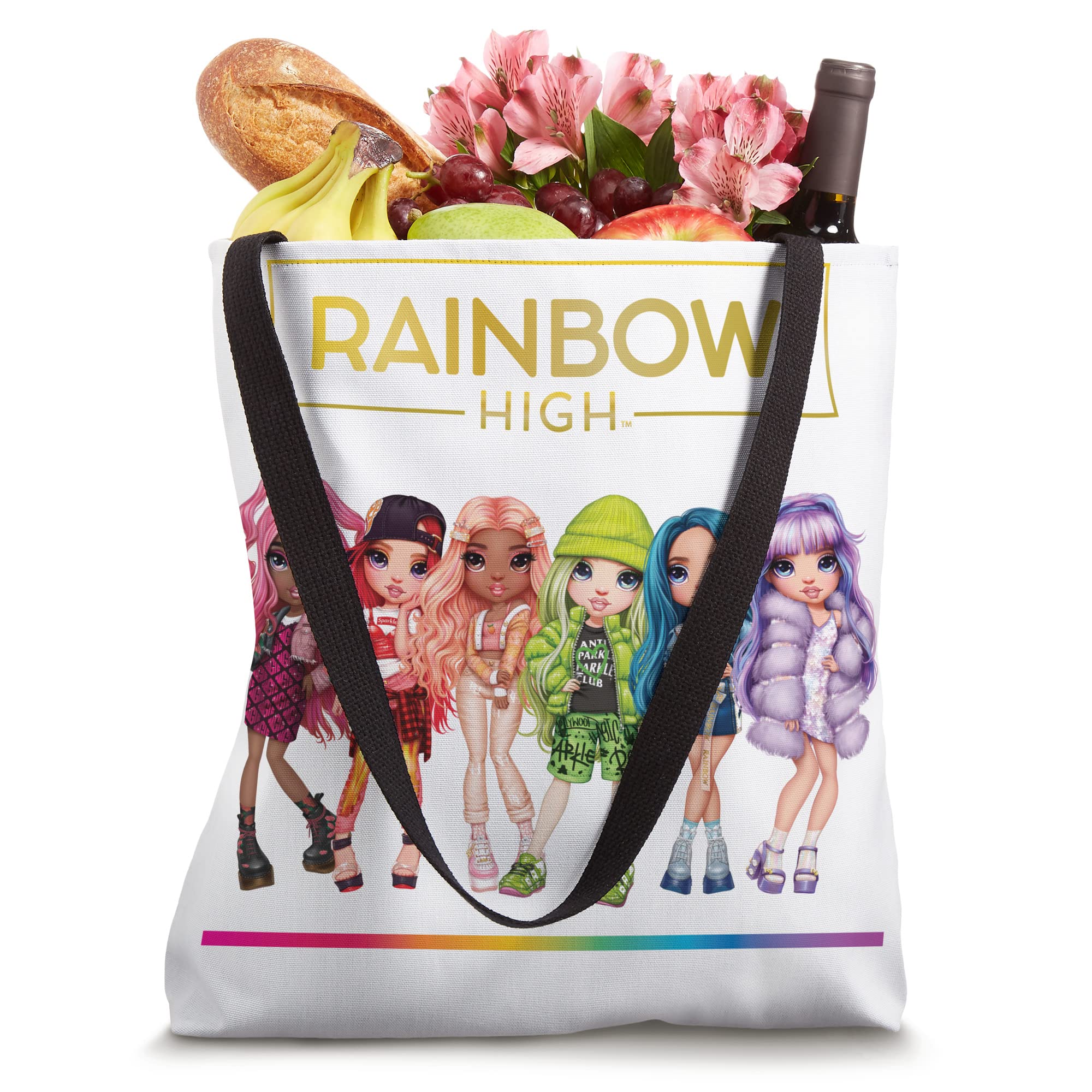 Rainbow High Character Doll Lineup Tote Bag - Stylish Fashion Accessory for Doll Collectors & Kids | Perfect for School, Shopping & Playdates