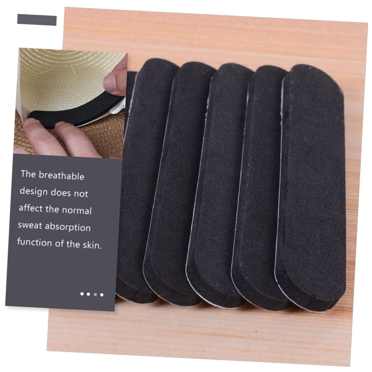 50Pcs Self-Adhesive Sweat Absorption Pads for Hats | Comfortable Sweat Liners for Golf Caps & Fitted Hats | Moisture-Wicking Sticky Sweat Protectors | Perfect for Sports, Outdoor Activities & Daily Wear