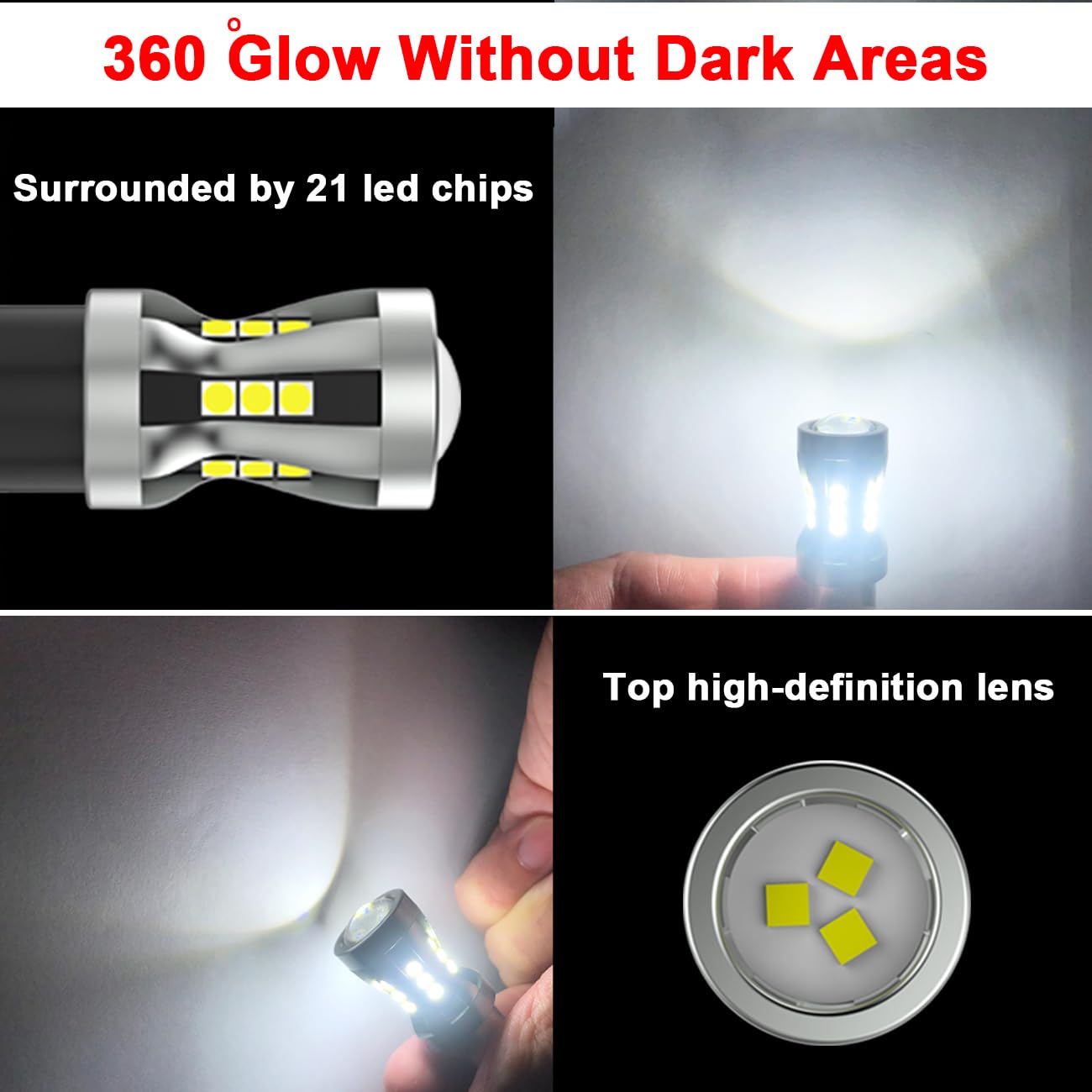Ford F250 F350 F450 F550 Super Duty LED Reverse Light Bulbs (2020-2025) - 6000K Cool White Backup Lights - Plug & Play Installation - Pack of 2 - Perfect for Night Driving & Parking Assistance