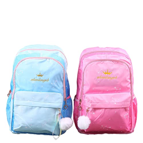 Stylish Star Heart Print Backpack for Girls - Trendy School Bag, College Backpack, Casual Daypack for Teens (GBT-5287) - Perfect for School, Travel & Everyday Use