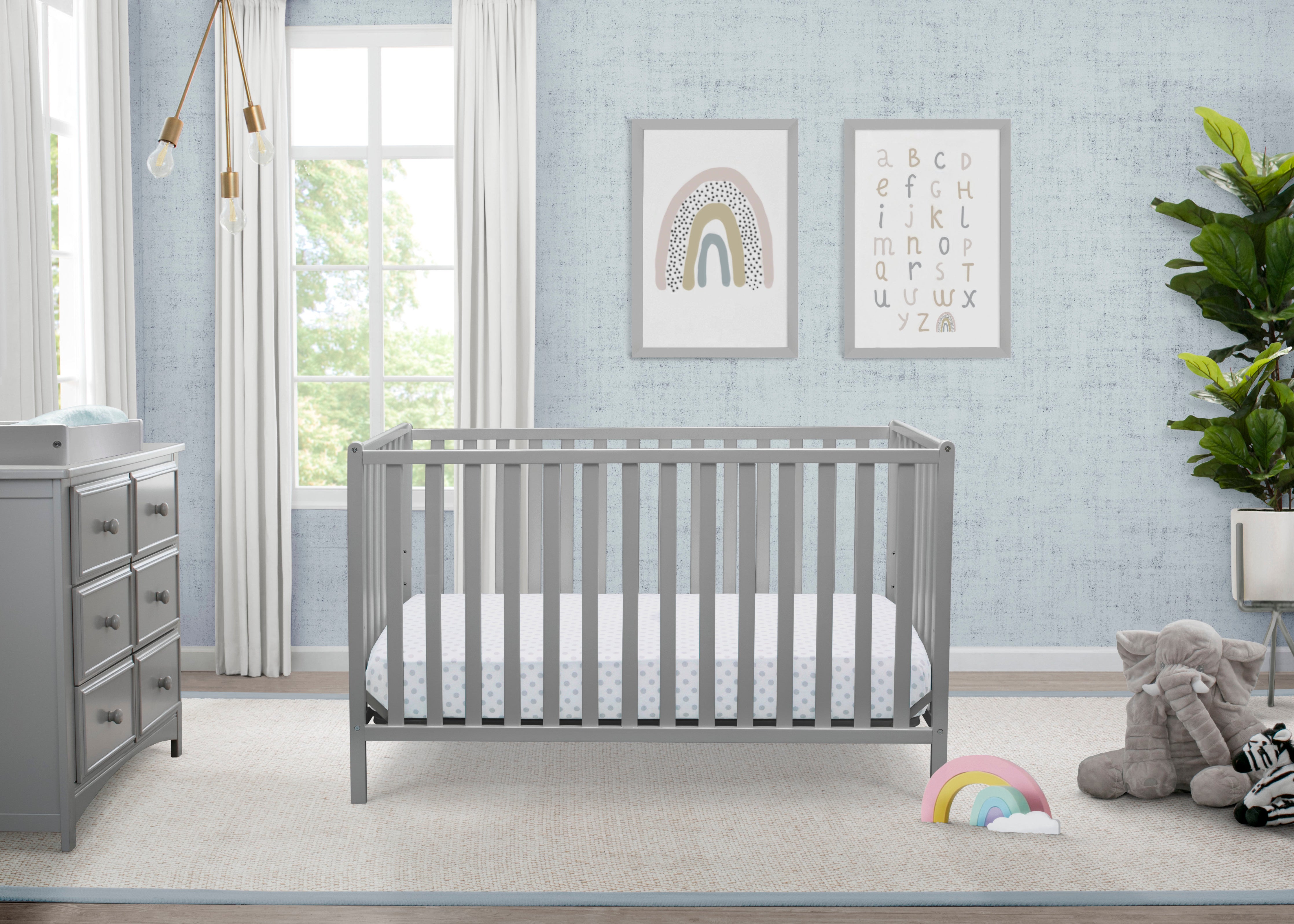 Heartland 4-in-1 Convertible Baby Crib - White Wooden Nursery Bed with Toddler Rail, Daybed & Full Size Conversion - Perfect for Newborn to Teen Bedroom