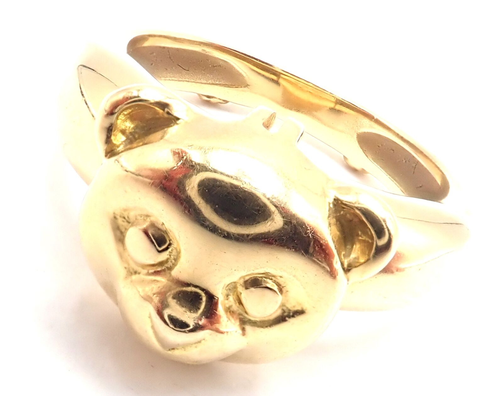 Authentic Van Cleef & Arpels 18k Yellow Gold Teddy Bear Band Ring Pendant - Luxury Jewelry Gift for Women, Perfect for Valentine's Day & Anniversary