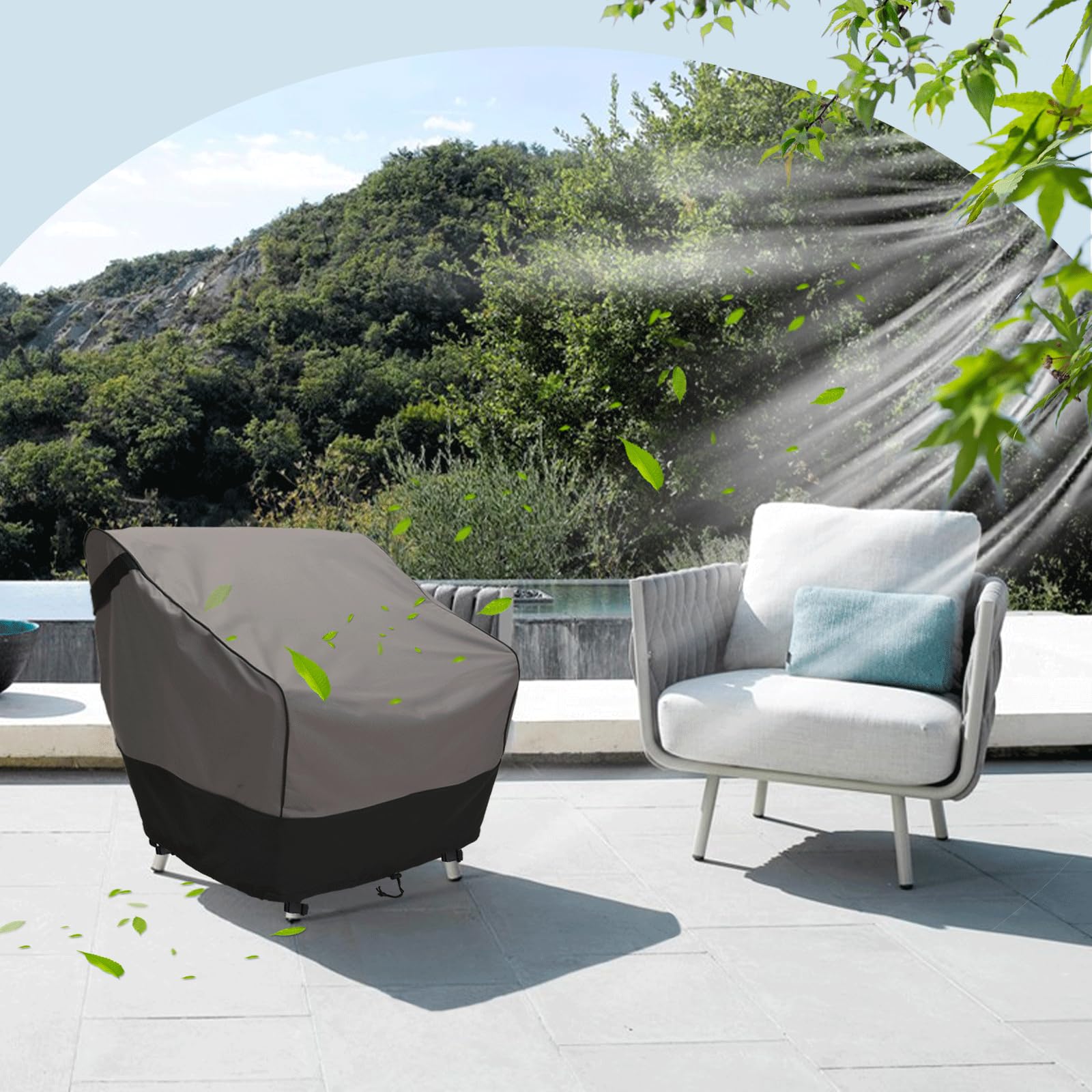 Waterproof Heavy Duty Patio Furniture Covers - 2 Pack Outdoor Chair Covers Fits 35