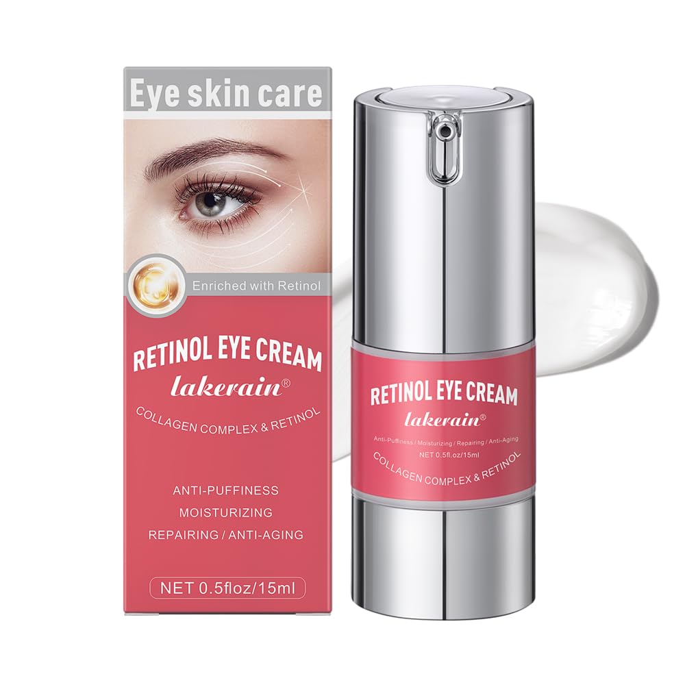 Best Retinol Eye Cream for Dark Circles & Puffiness - Anti Aging Eye Treatment with Collagen & Hyaluronic Acid - Reduces Fine Lines, Firms & Lifts Eye Area - Deep Hydration - Perfect for Nighttime Skincare Routine & Daily Under Eye Care
