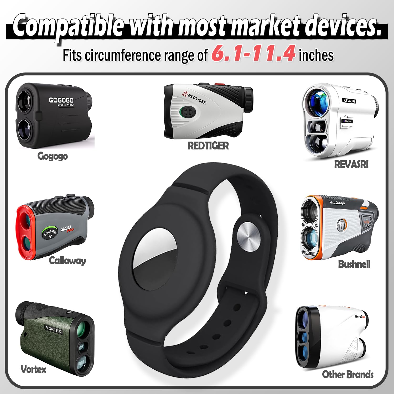 Universal Magnetic Golf Rangefinder Holder - Adjustable Strong Strap for Golf Cart, Windshield, Bag & Steering Column | Secure Golf Accessories for Range Finders & GPS Devices | Perfect for Golf Courses, Driving Ranges & Practice Sessions