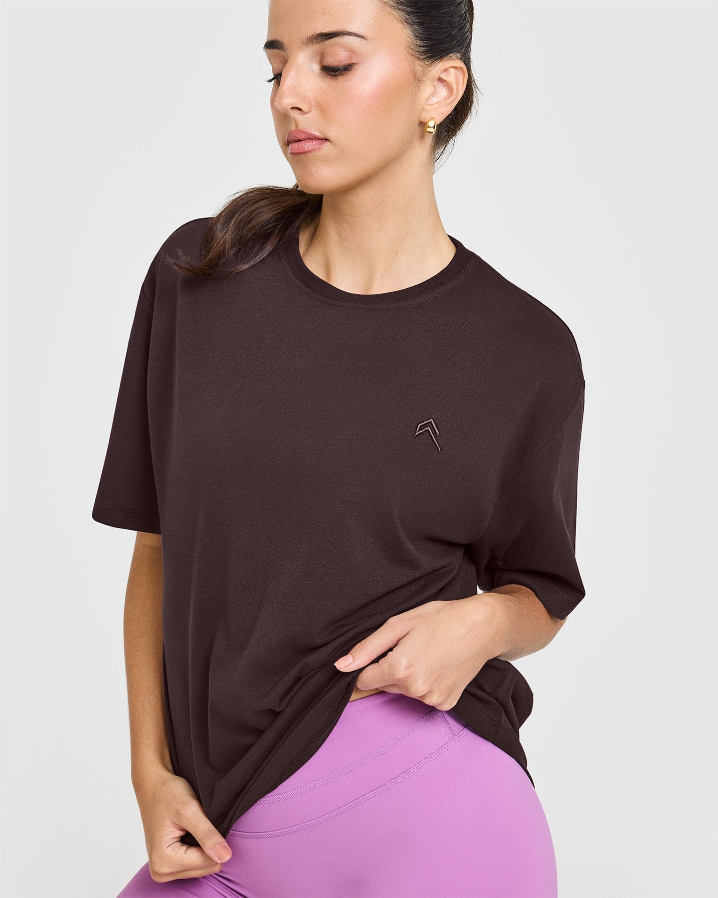Classic Oversized Lightweight T-Shirt for Women | Soft Comfortable Casual Tee in Plum Brown | Perfect for Everyday Wear, Lounging & Street Style Outfits