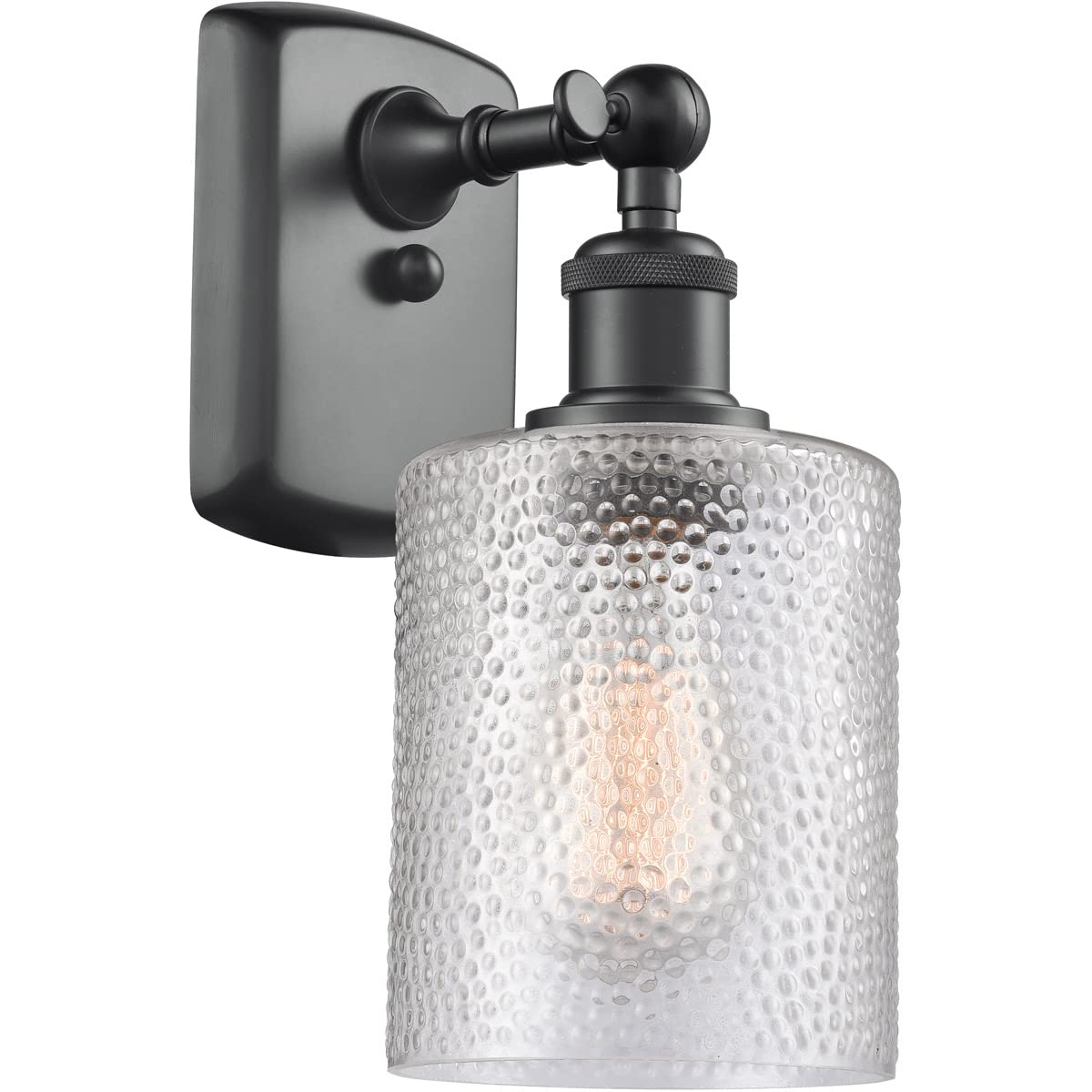 Innovations 516-1W-BK-G112-LED Vintage Wall Sconce Light - Dimmable LED Fixture in Matte Black - Perfect for Bedroom, Living Room & Hallway Lighting