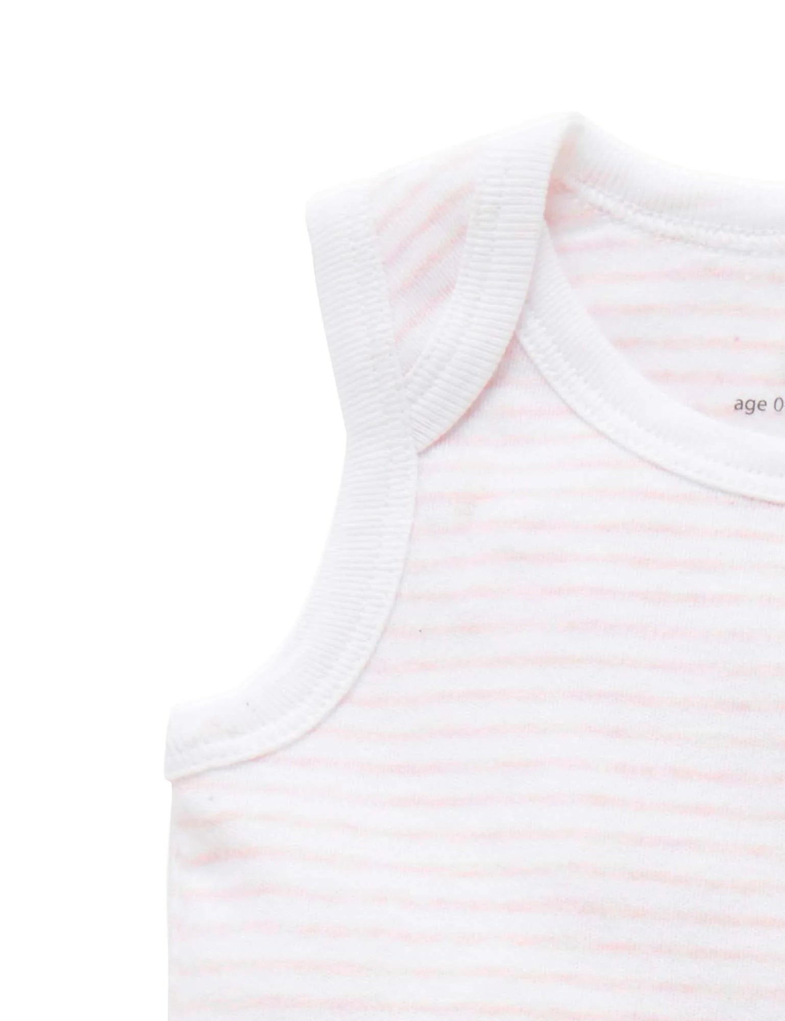 Purebaby Organic Cotton Baby Bodysuit 2-Pack - White & Pale Pink Striped Onesies for Newborns | Soft, Breathable Onesies for Daycare & Playtime
