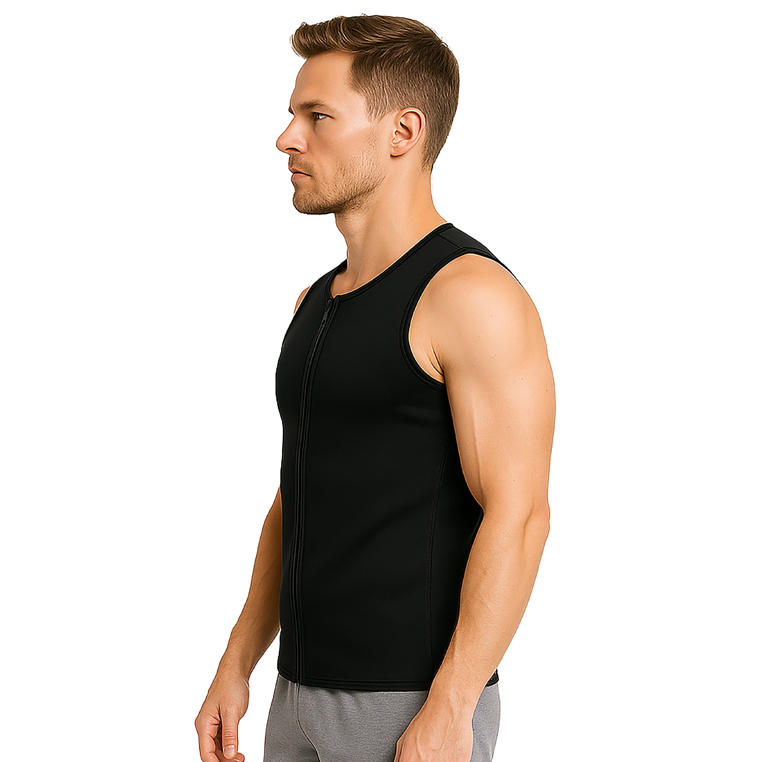 Men's Sauna Vest for Weight Loss & Detox - Sweat Waist Trainer for Workout & Fitness - Perfect for Gym, Running & Home Use